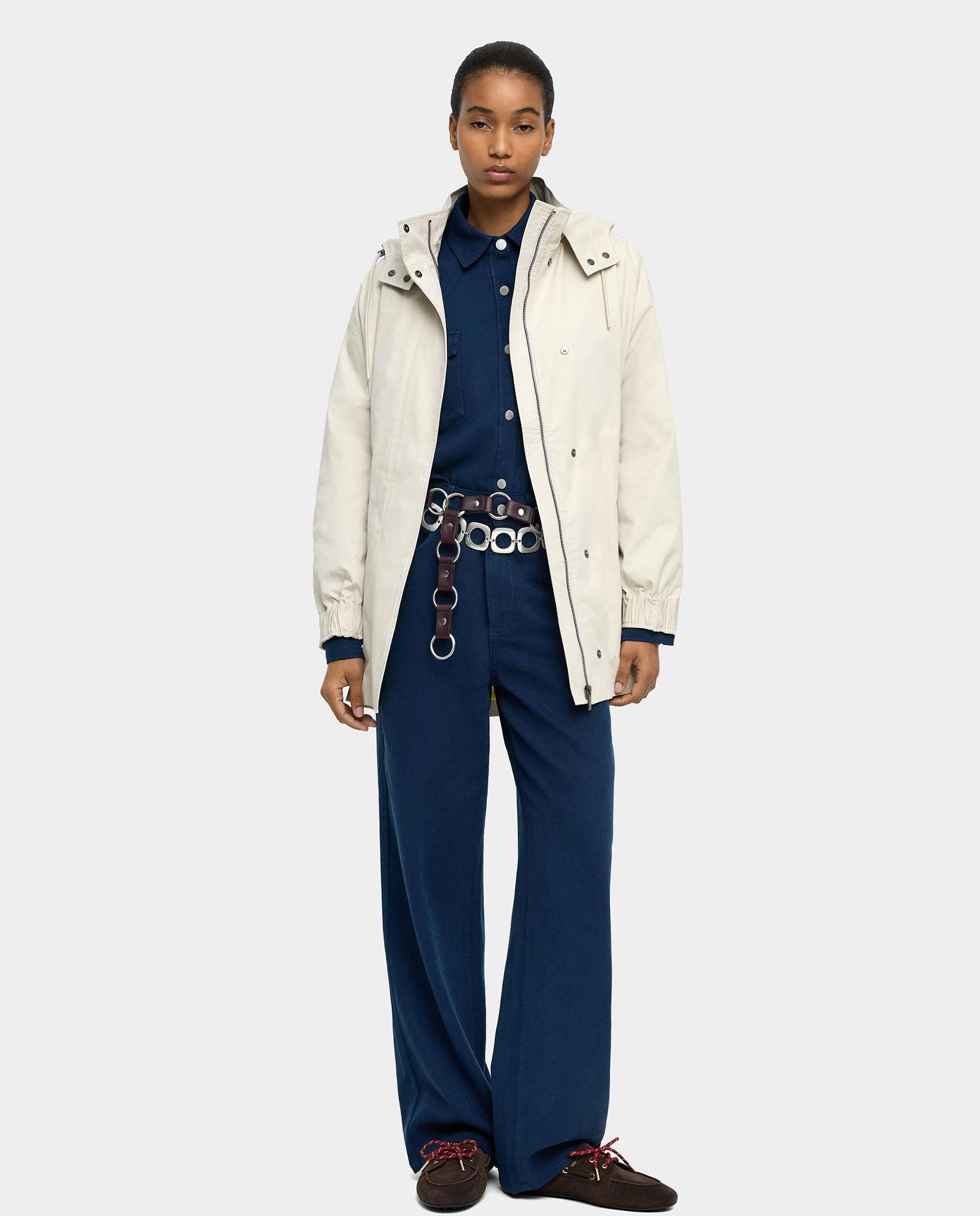 Parfois - Parka de mujer con capucha y cierre de cremallera.