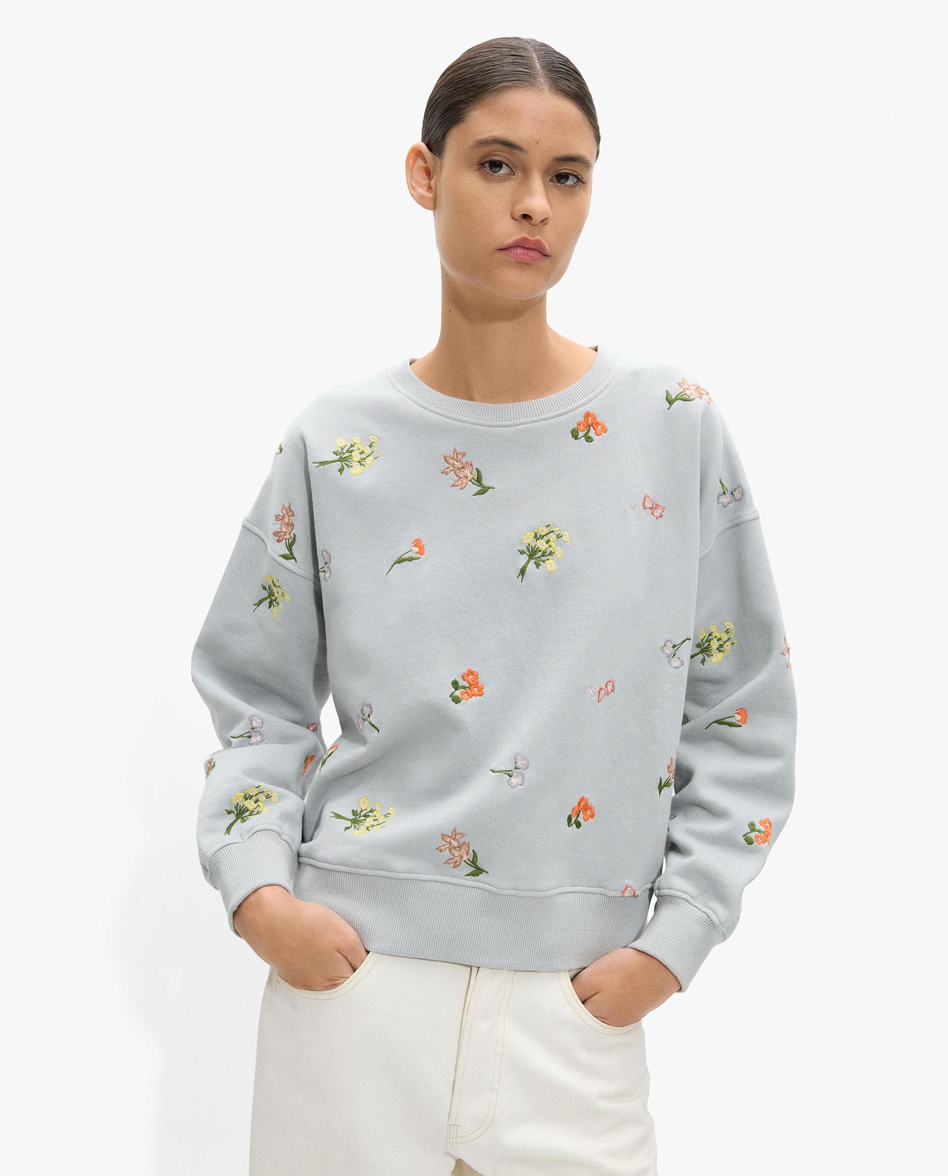 Parfois - Sudadera de mujer 100% algodón con estampado floral.