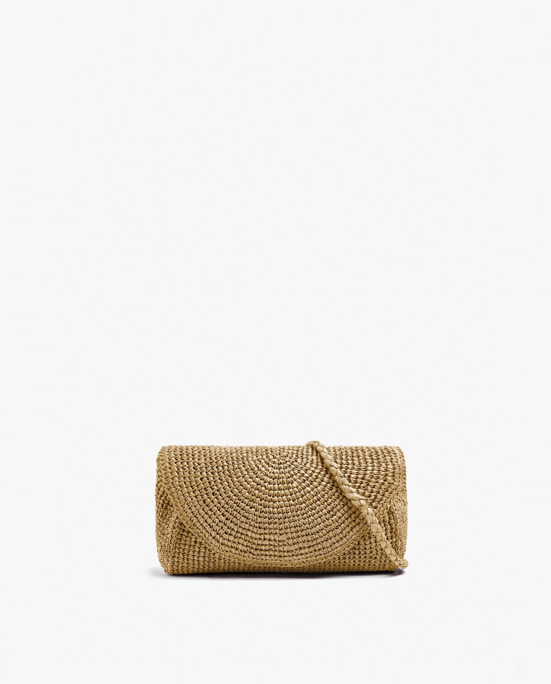 Bandolera de mujer de fibras naturales con cierre imantado - Parfois - Natural Natural-1