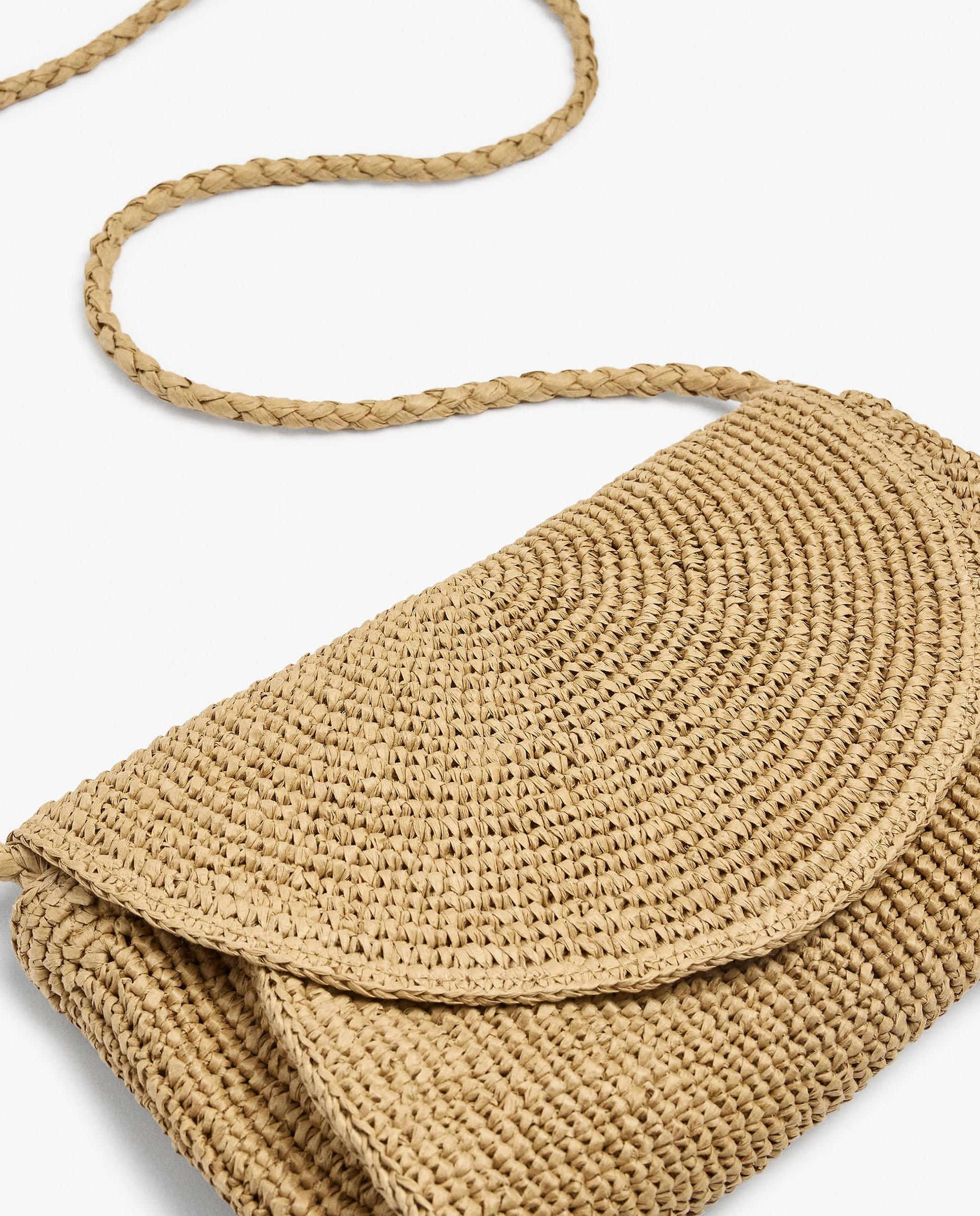 Bandolera de mujer de fibras naturales con cierre imantado - Parfois - Natural Natural-3