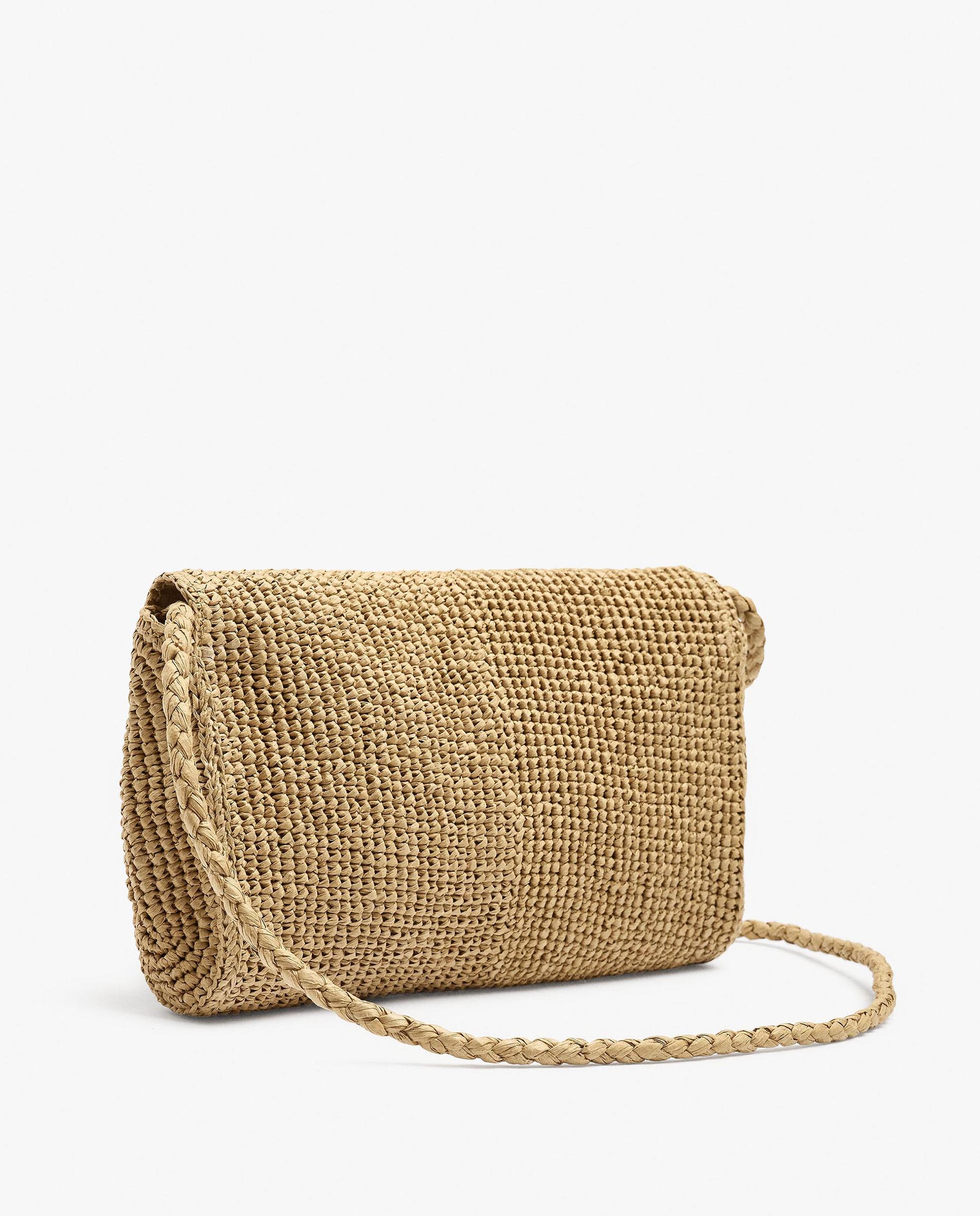 Bandolera de mujer de fibras naturales con cierre imantado - Parfois - Natural Natural-2