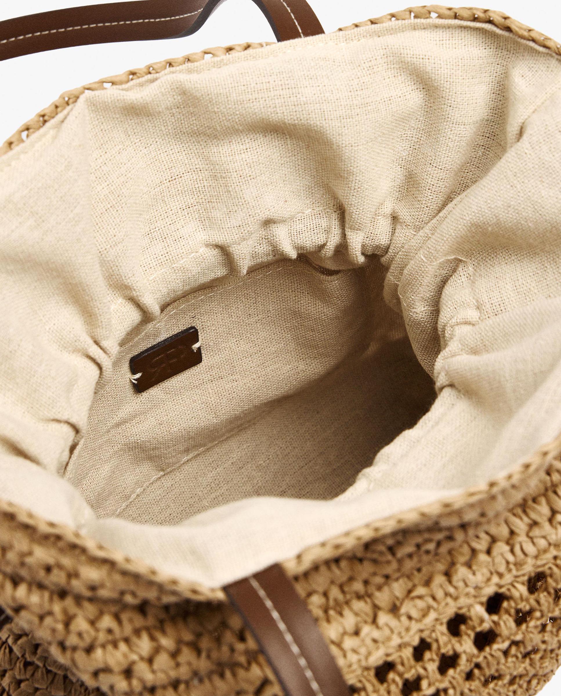 Shopper con cierre imantado estilo rafia en liso - Parfois - Natural Natural-4