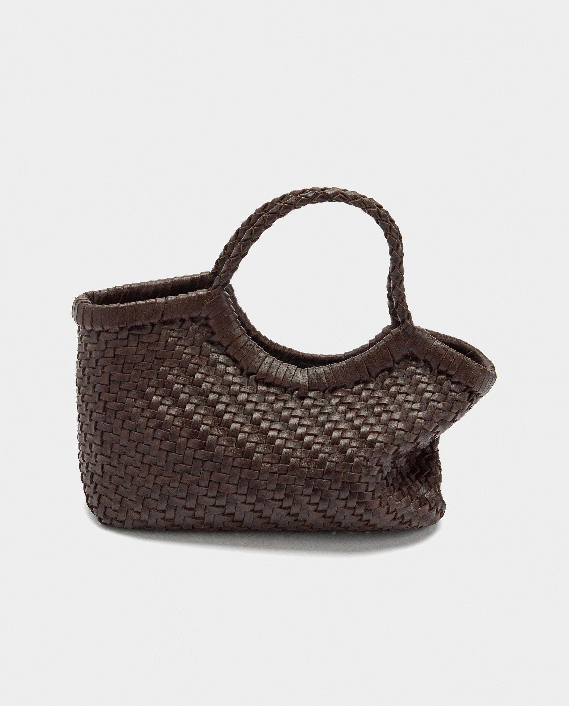 Bolso de mano trenzado estilo tote de piel con bolsa extraíble en liso - Parfois - Marrón oscuro Marrón oscuro-5