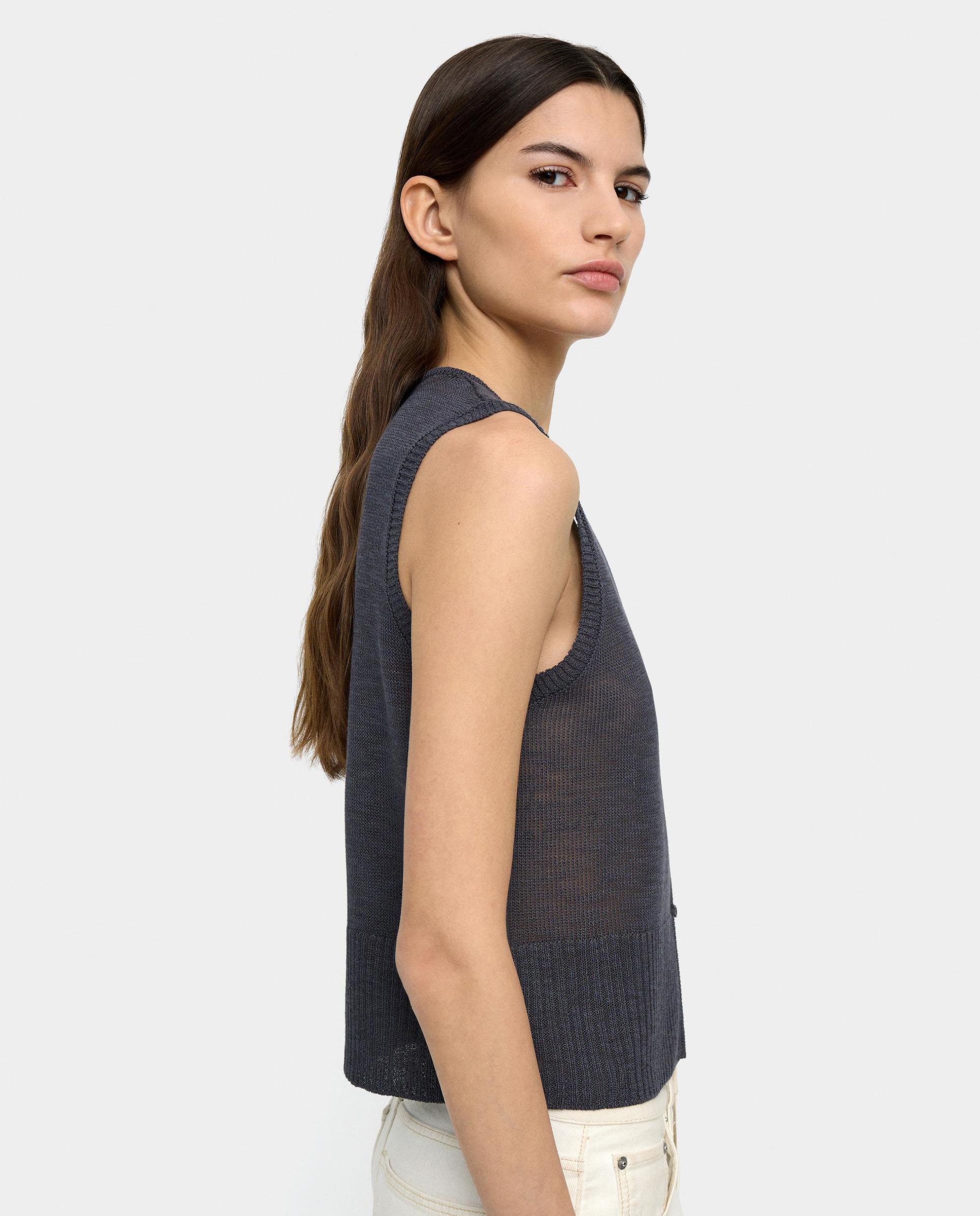 Chaleco de mujer de punto semitransparente con cuerdas ajustables - Parfois - Gris oscuro Gris oscuro-3