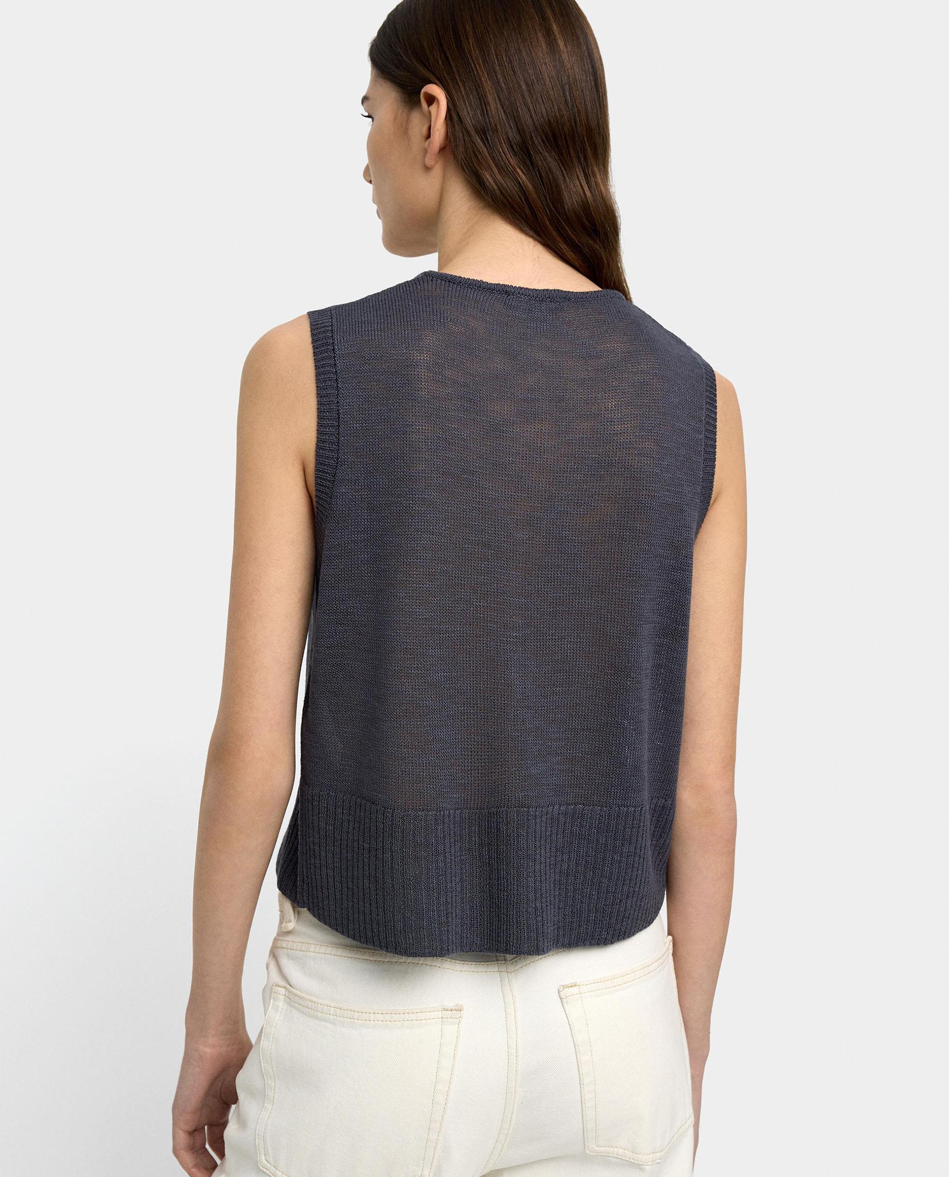 Chaleco de mujer de punto semitransparente con cuerdas ajustables - Parfois - Gris oscuro Gris oscuro-4