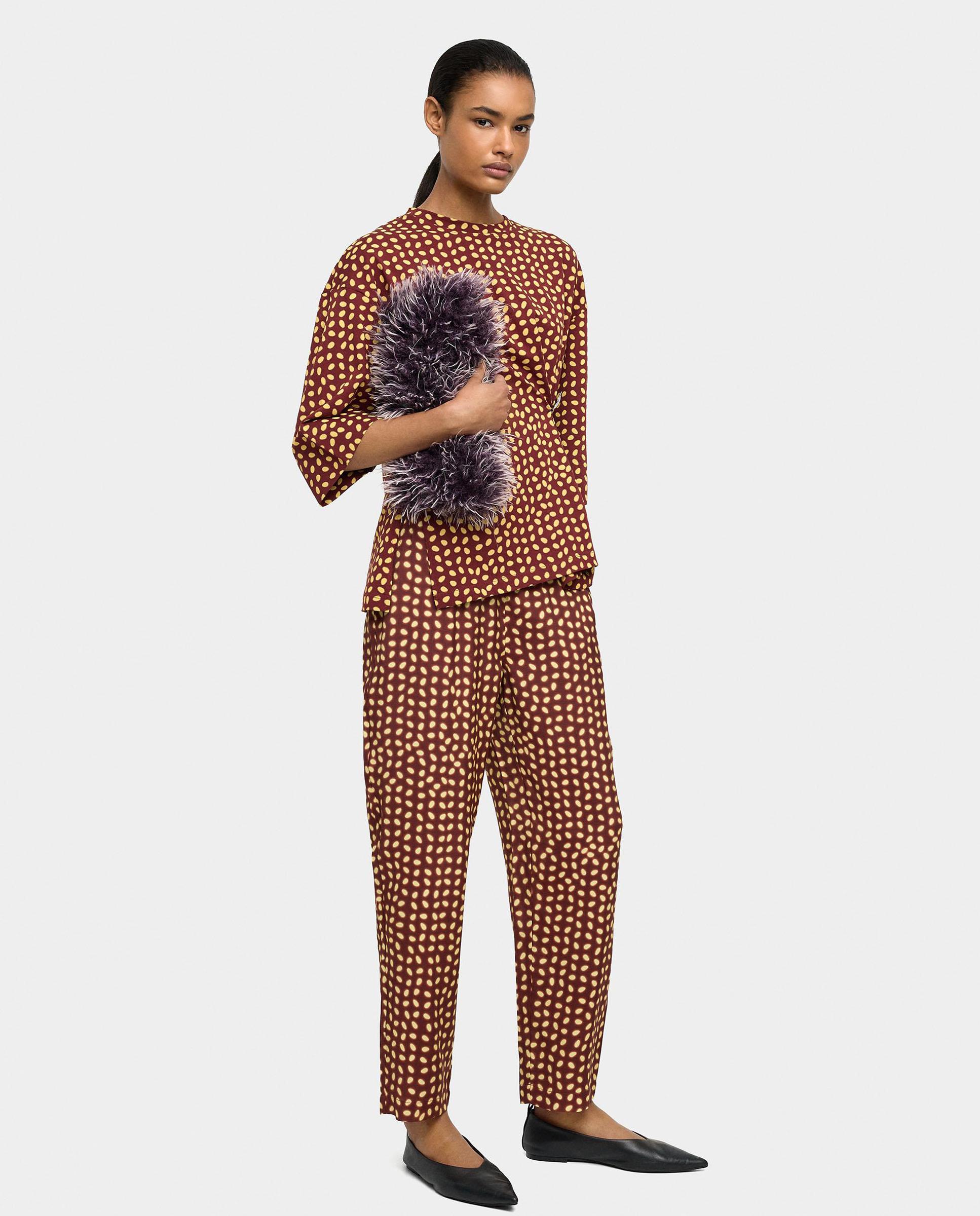 Parfois - Pantalones anchos de mujer 100% viscosa con estampado de lunares.