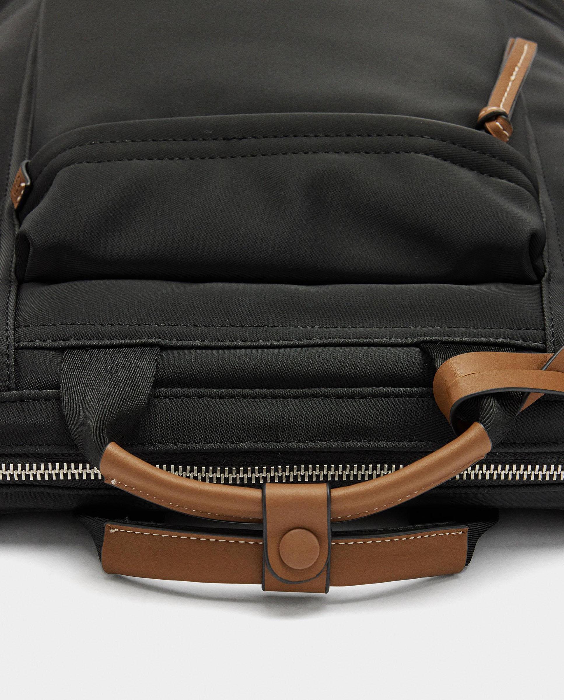 Mochila de mujer con varios compartimentos y cierre de cremallera en liso - Parfois - Negro Negro-3