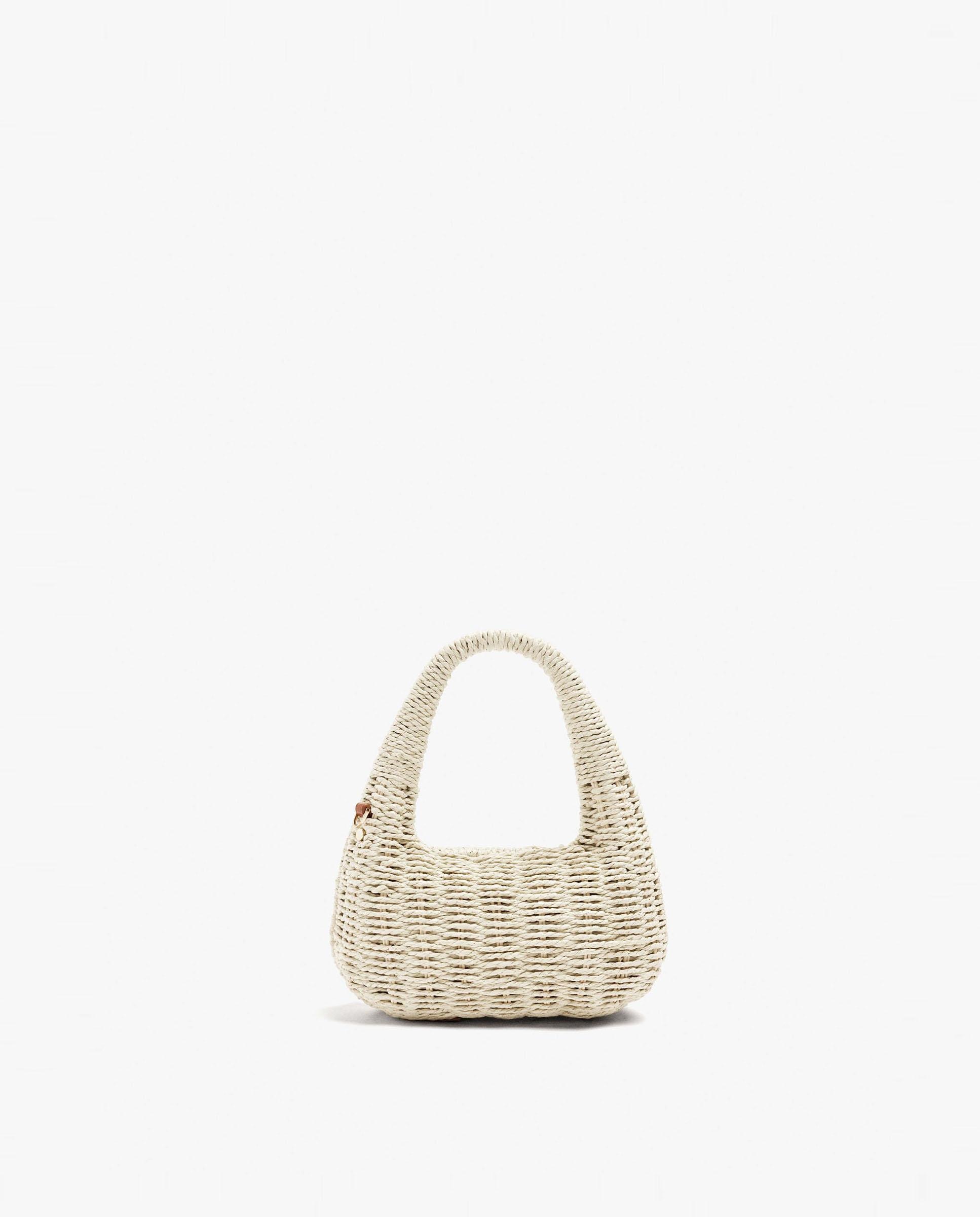 Bolso de mano convertible a bandolera rígido con cierre de imán en liso - Parfois - Blanco Blanco-1