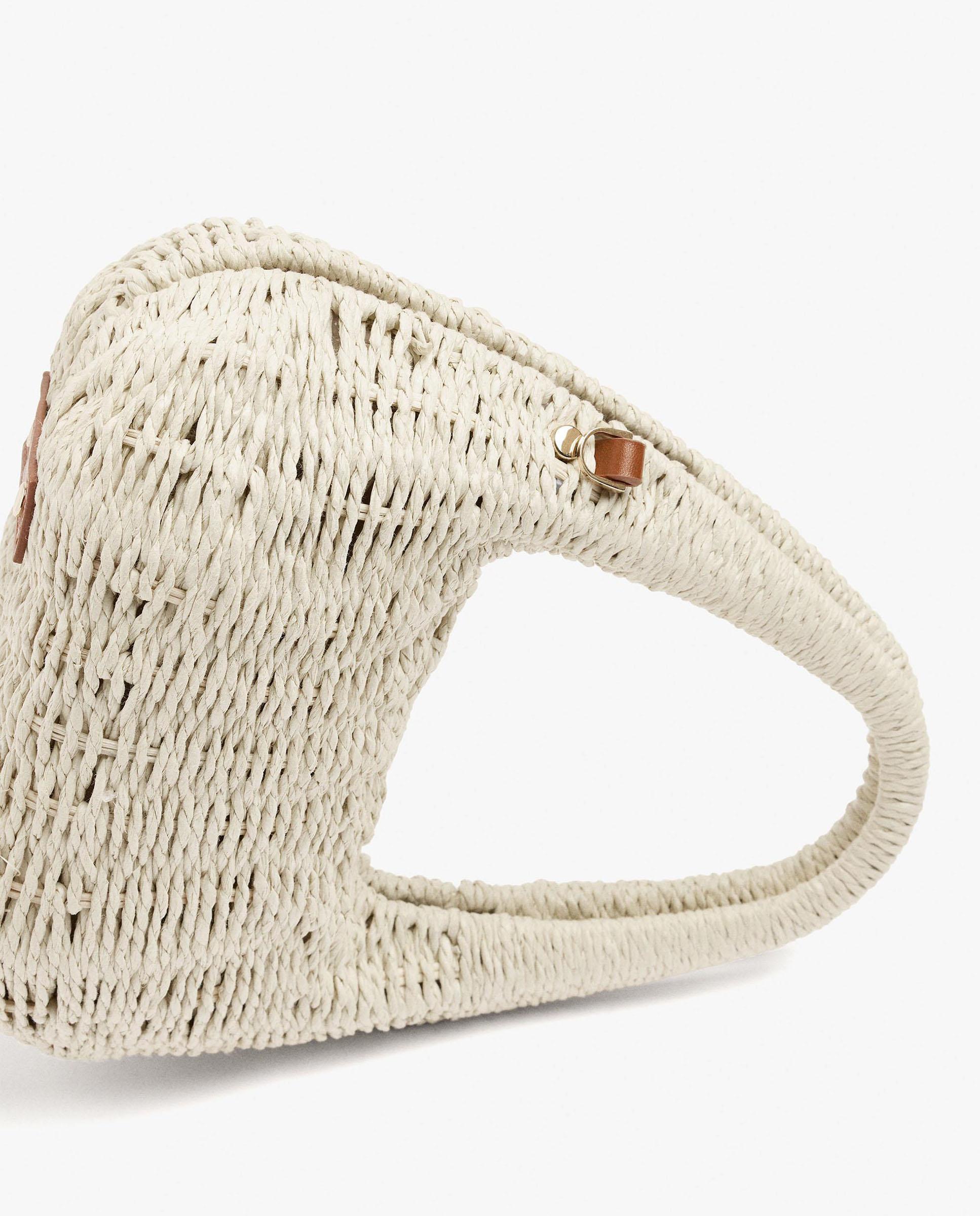 Bolso de mano convertible a bandolera rígido con cierre de imán en liso - Parfois - Blanco Blanco-3