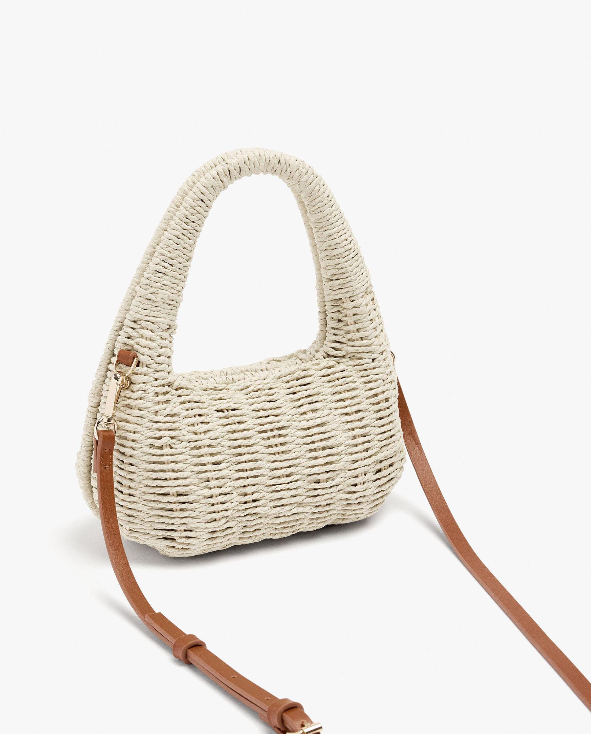 Bolso de mano convertible a bandolera rígido con cierre de imán en liso - Parfois - Blanco Blanco-2