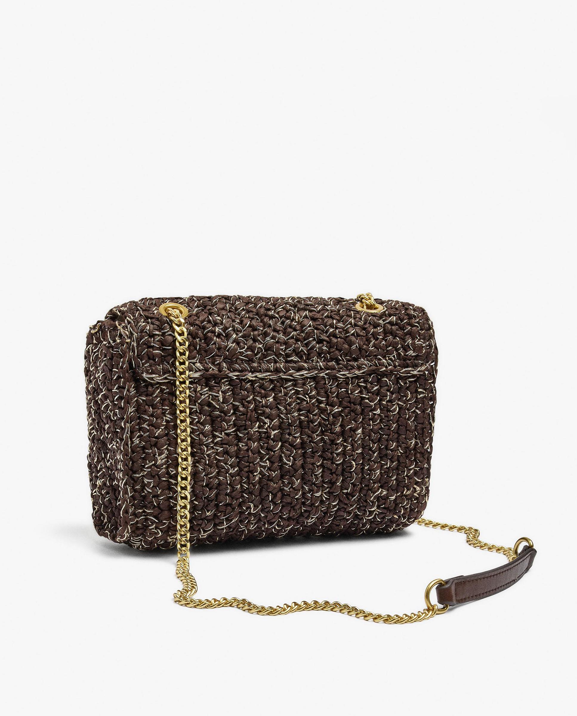 Bolso de hombro con efecto trenzado con cierre imantado - Parfois - Marrón oscuro Marrón oscuro-2