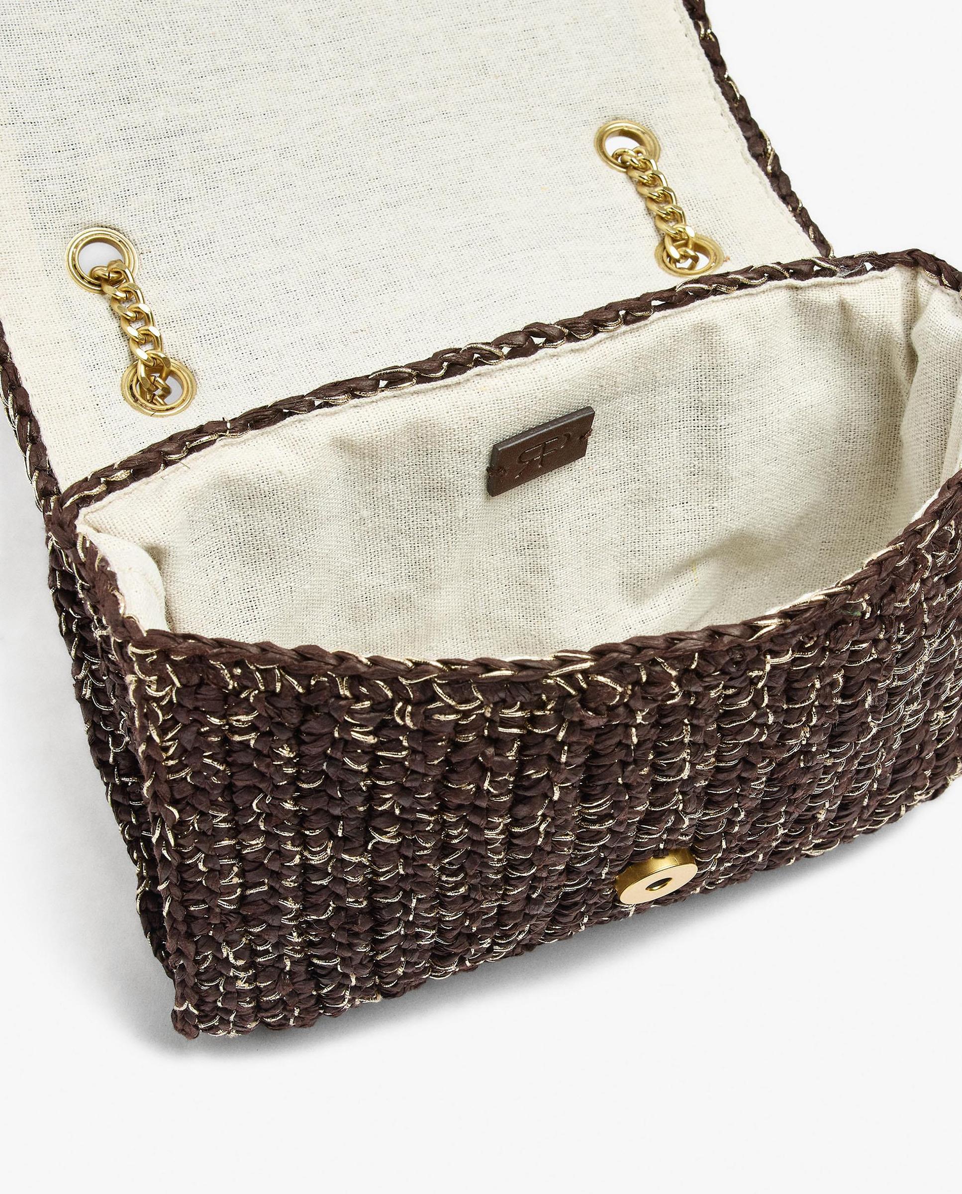 Bolso de hombro con efecto trenzado con cierre imantado - Parfois - Marrón oscuro Marrón oscuro-4