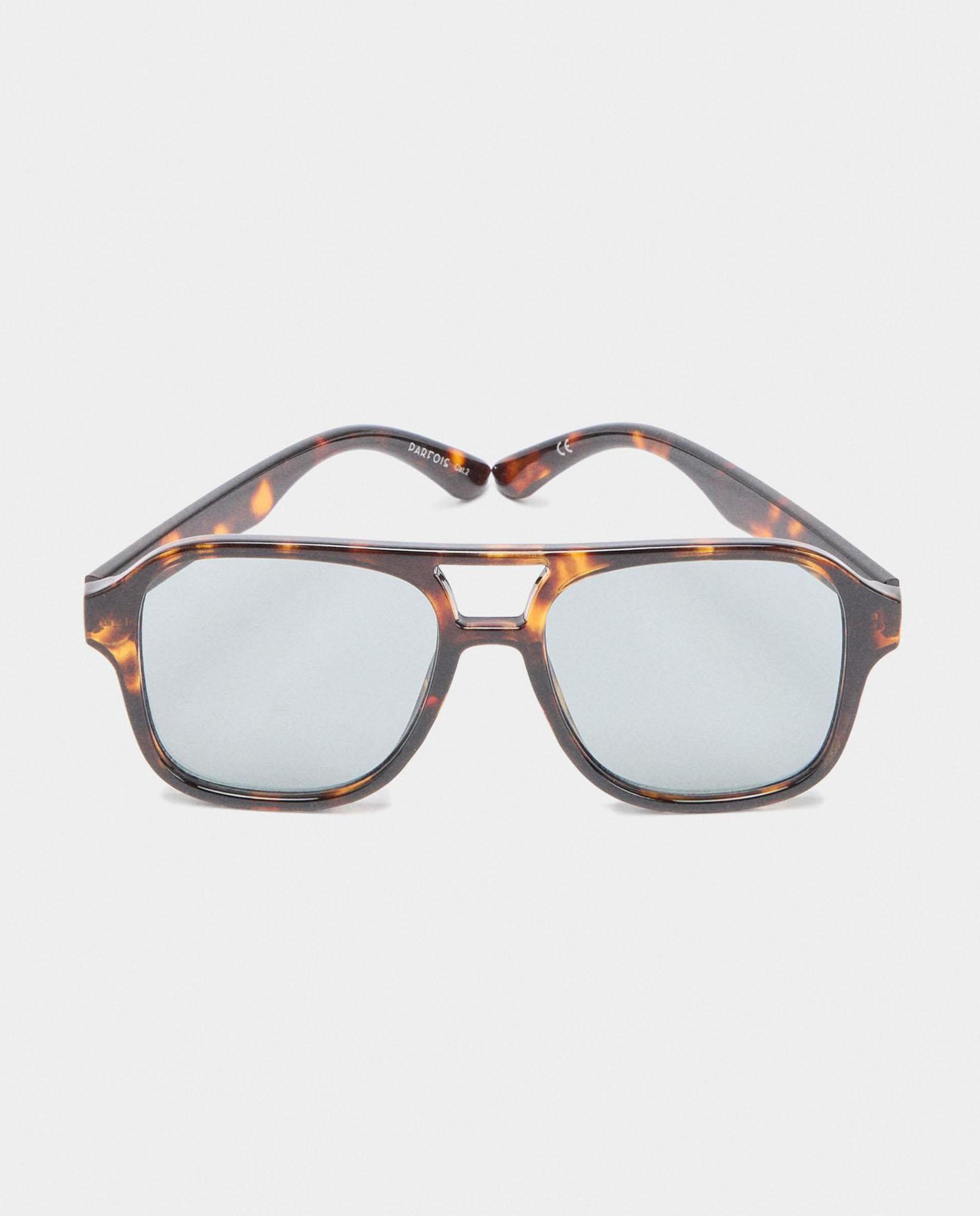 Gafas de sol de mujer con protección uv y forma redonda con estampado animal print - Parfois - Marrón / Naranja Marrón / Naranja-1