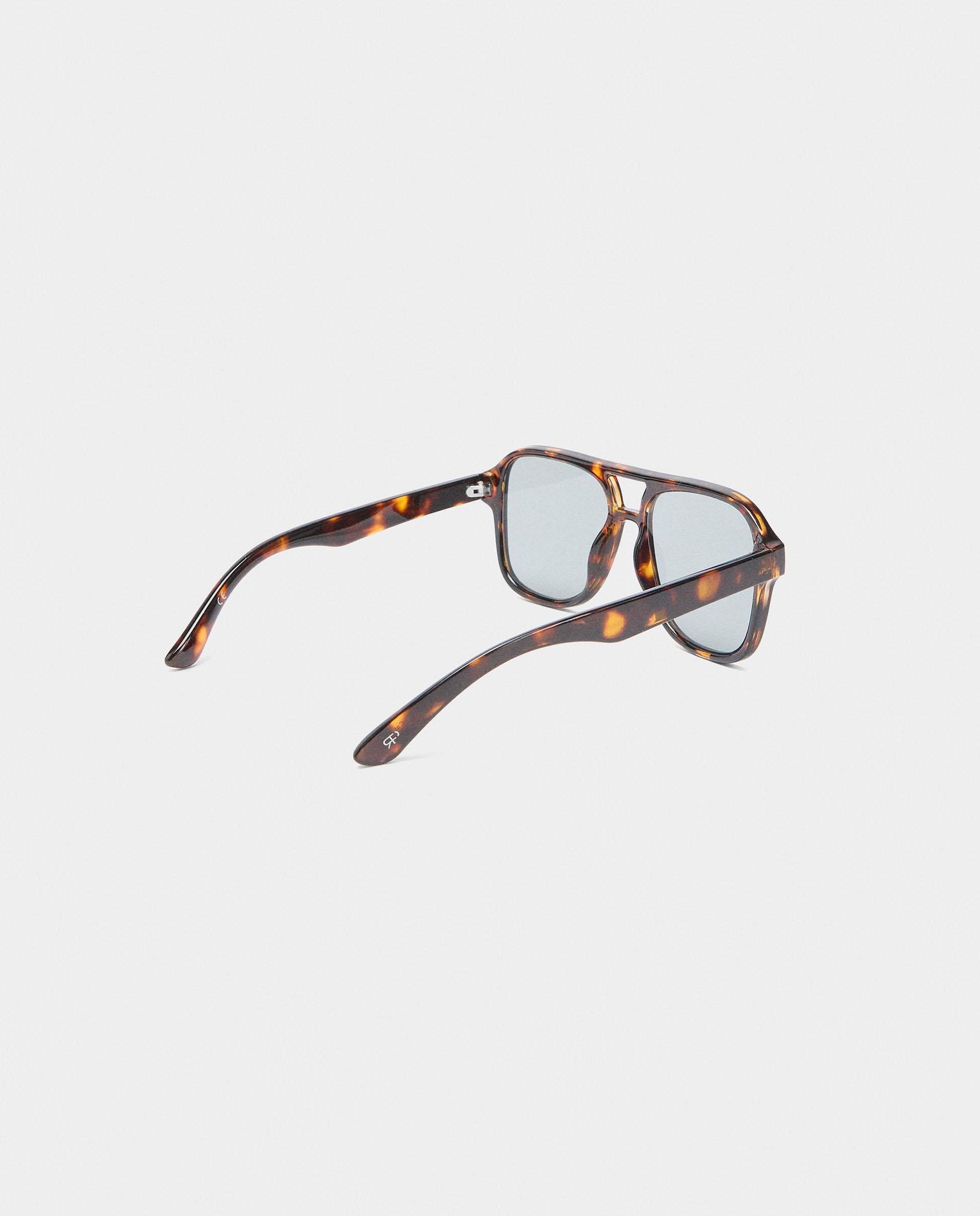 Gafas de sol de mujer con protección uv y forma redonda con estampado animal print - Parfois - Marrón / Naranja Marrón / Naranja-2