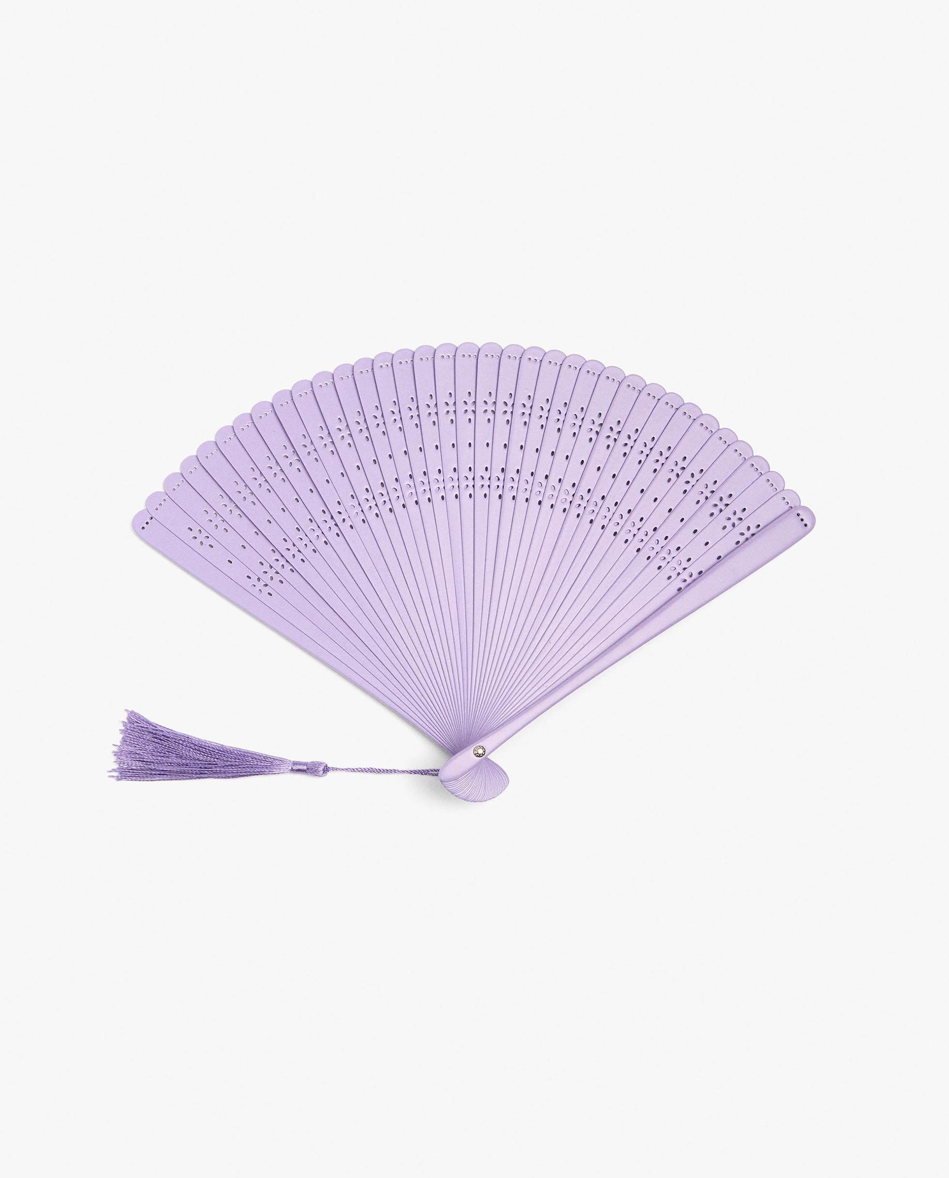 Abanico de bambú con perforaciones en liso - Parfois - Lila Lila-1