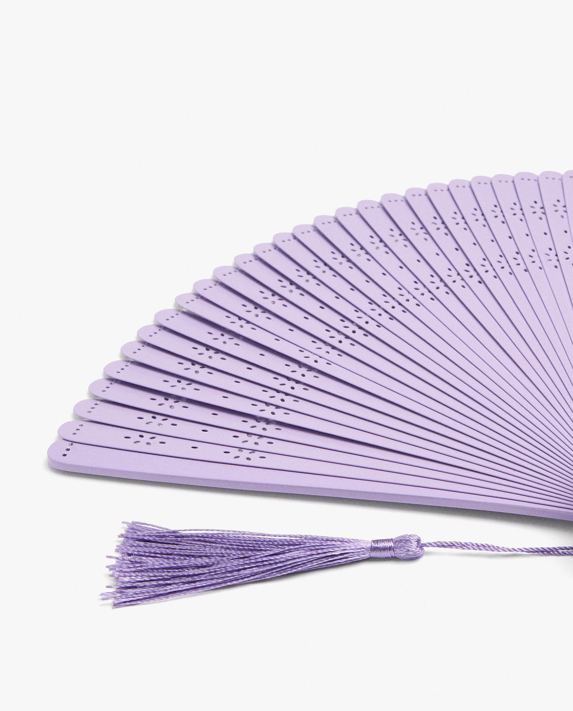 Abanico de bambú con perforaciones en liso - Parfois - Lila Lila-3