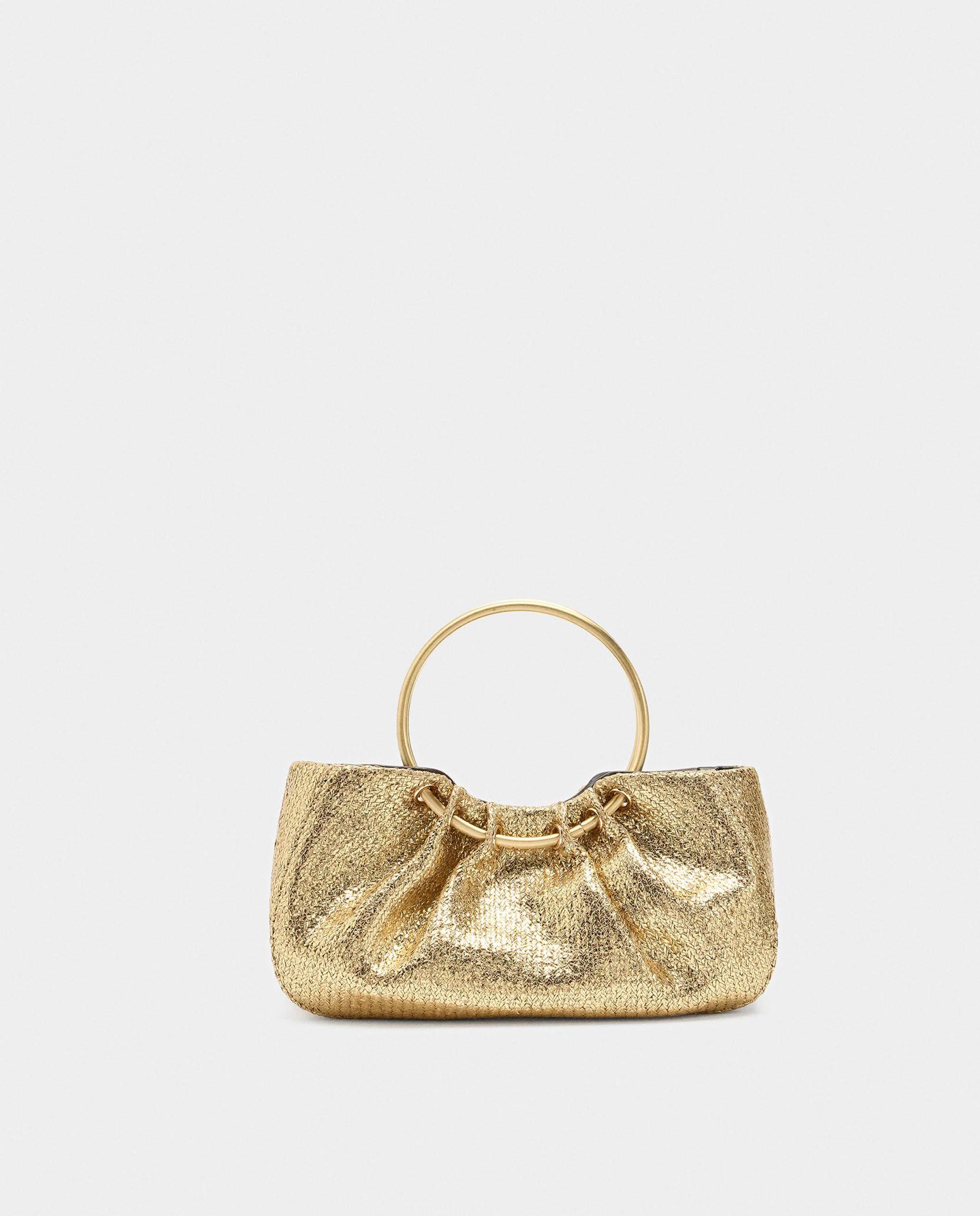 Bolso de fiesta convertible a bandolera con asa rígida en liso - Parfois - Oro Oro-1
