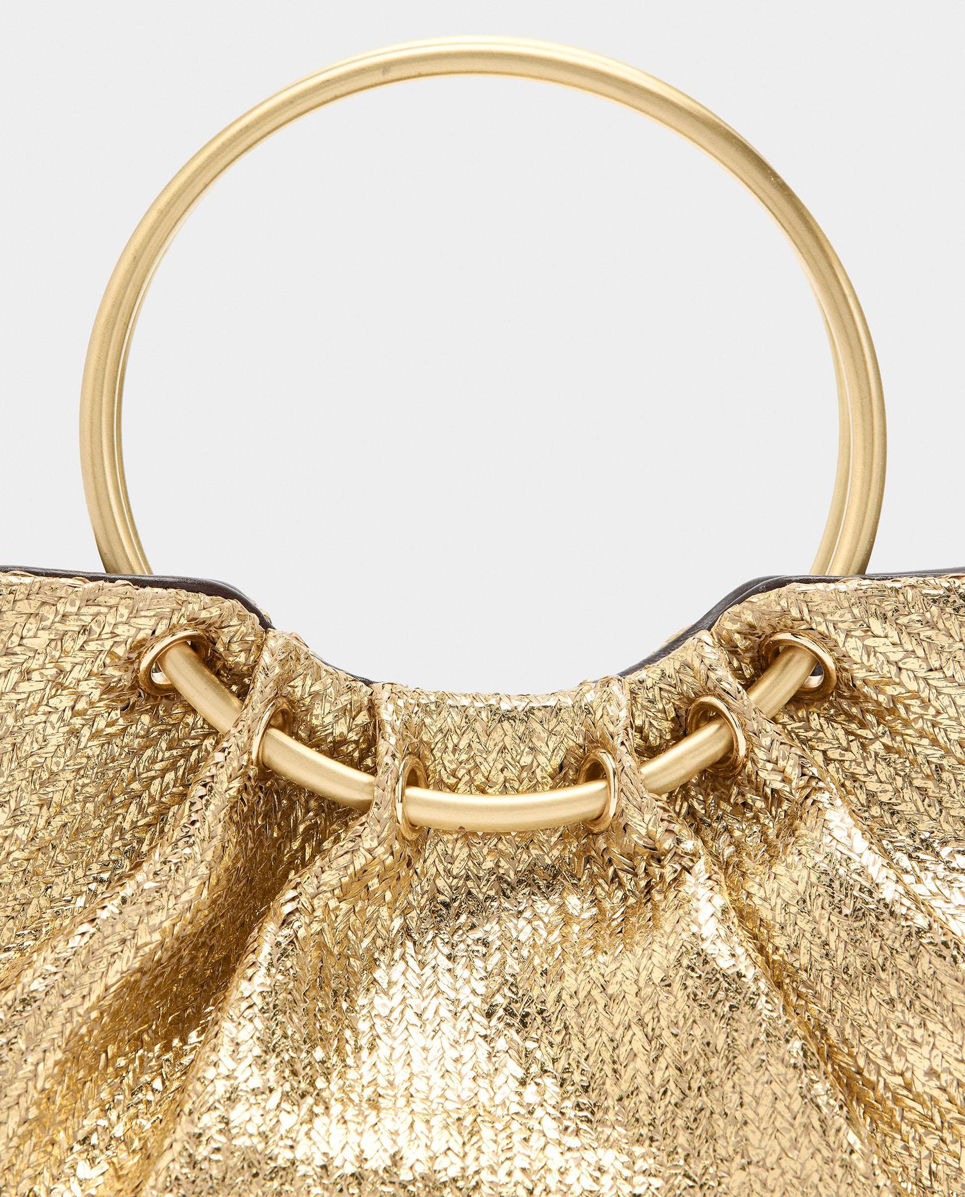 Bolso de fiesta convertible a bandolera con asa rígida en liso - Parfois - Oro Oro-3