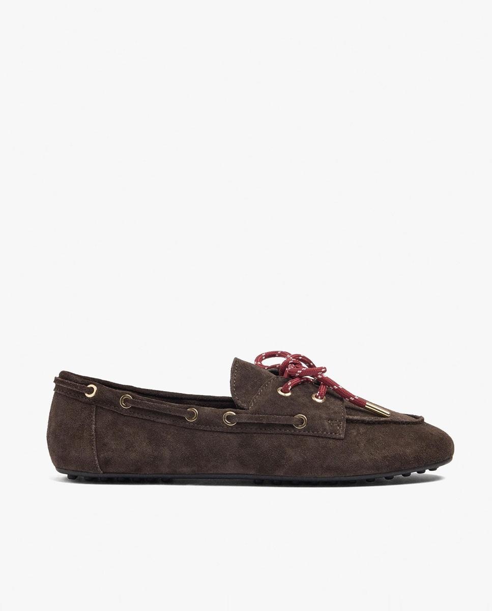 Parfois - Mocasines planos de mujer de piel con lazada decorativa en liso.