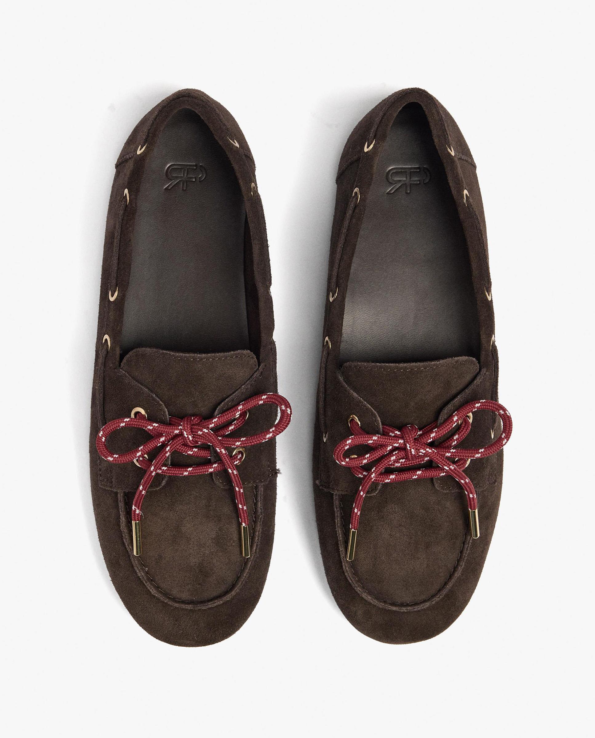 Imagen 3 de Mocasines planos de mujer de piel con lazada decorativa en liso - Parfois - Marrón oscuro Marrón oscuro