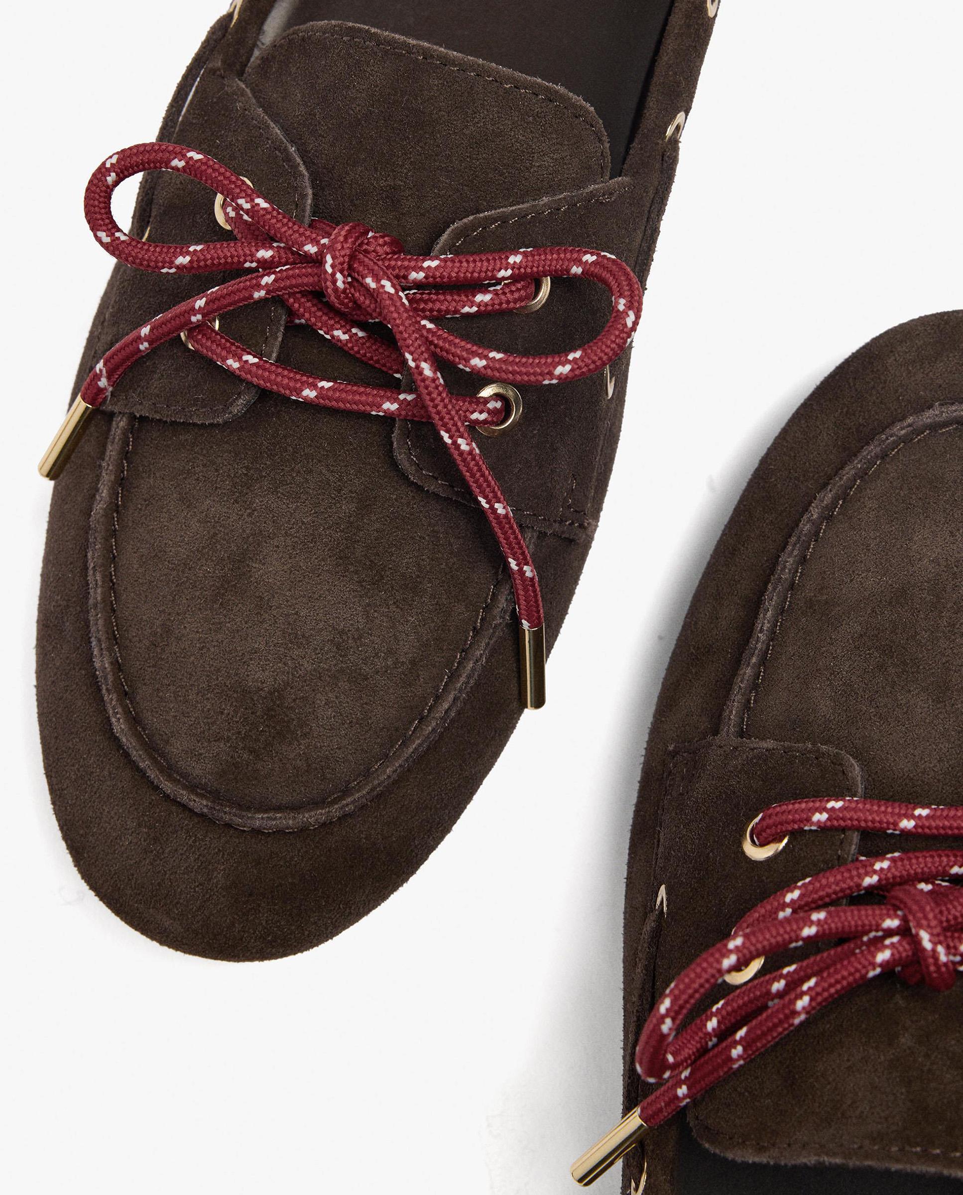 Imagen 5 de Mocasines planos de mujer de piel con lazada decorativa en liso - Parfois - Marrón oscuro Marrón oscuro