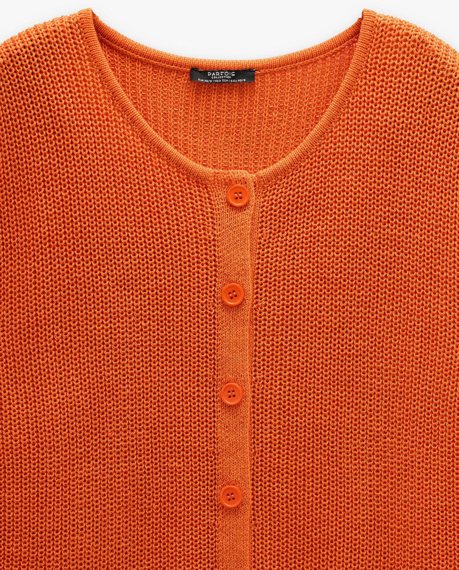 Chaleco de mujer de punto con botones - Parfois - Naranja Naranja-5