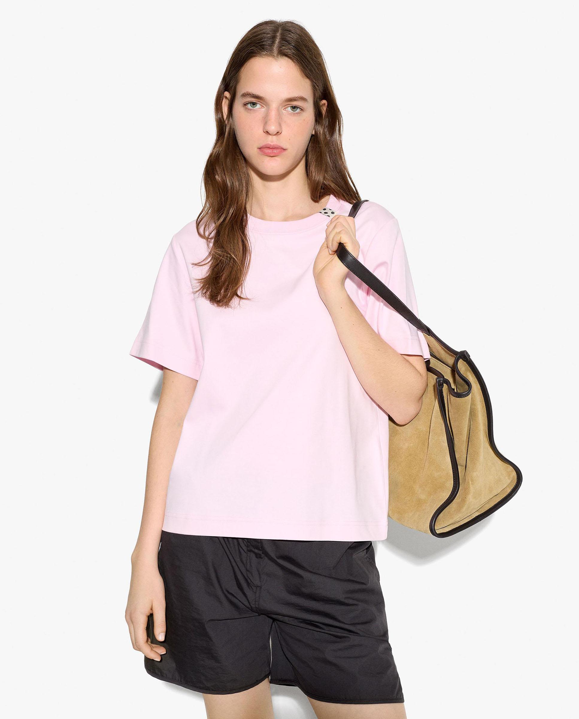 Parfois - Camiseta de mujer 100% algodón de manga corta en liso.