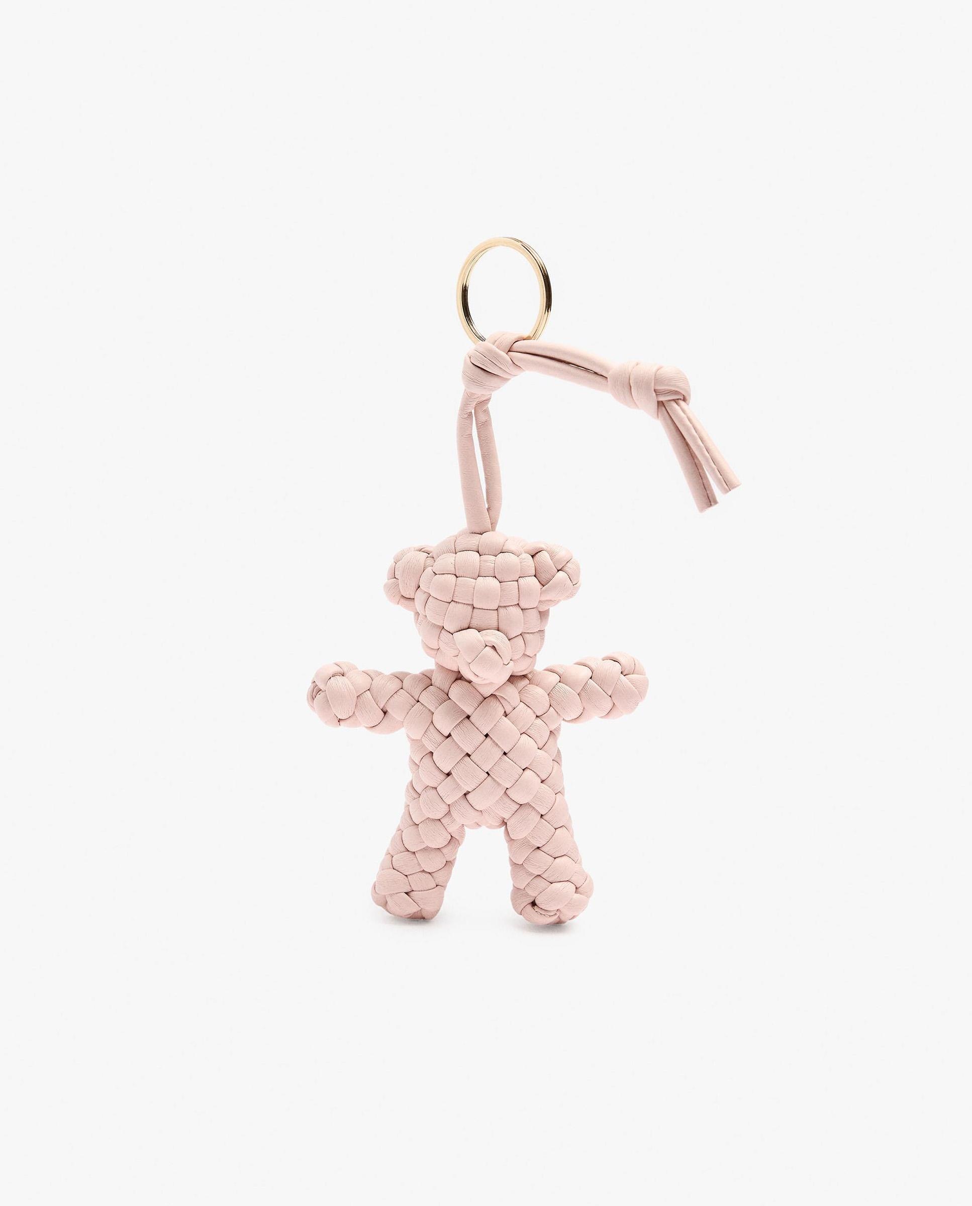 Llavero con charm de oso de cuentas - Parfois - Rosa Rosa-1