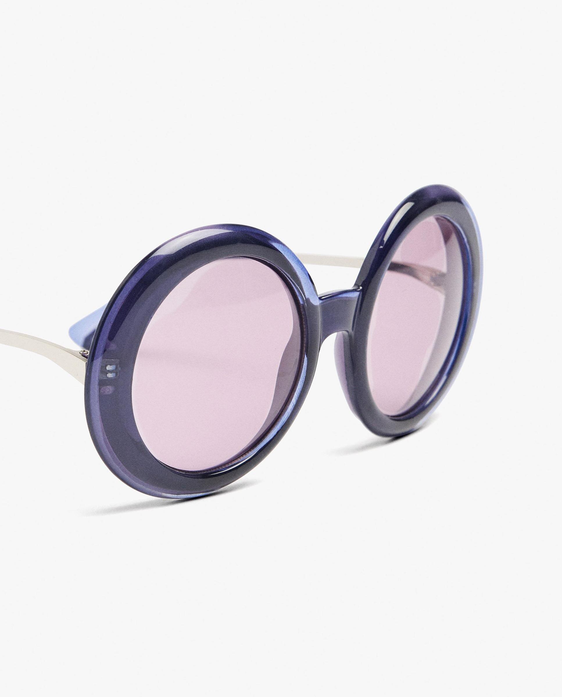 Gafas de sol de mujer con protección uv y forma redonda en liso - Parfois - Morado Morado-3