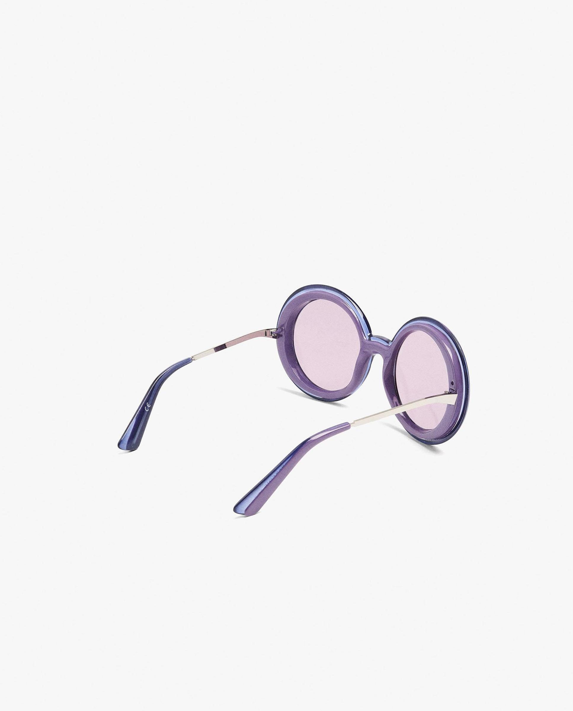 Gafas de sol de mujer con protección uv y forma redonda en liso - Parfois - Morado Morado-2