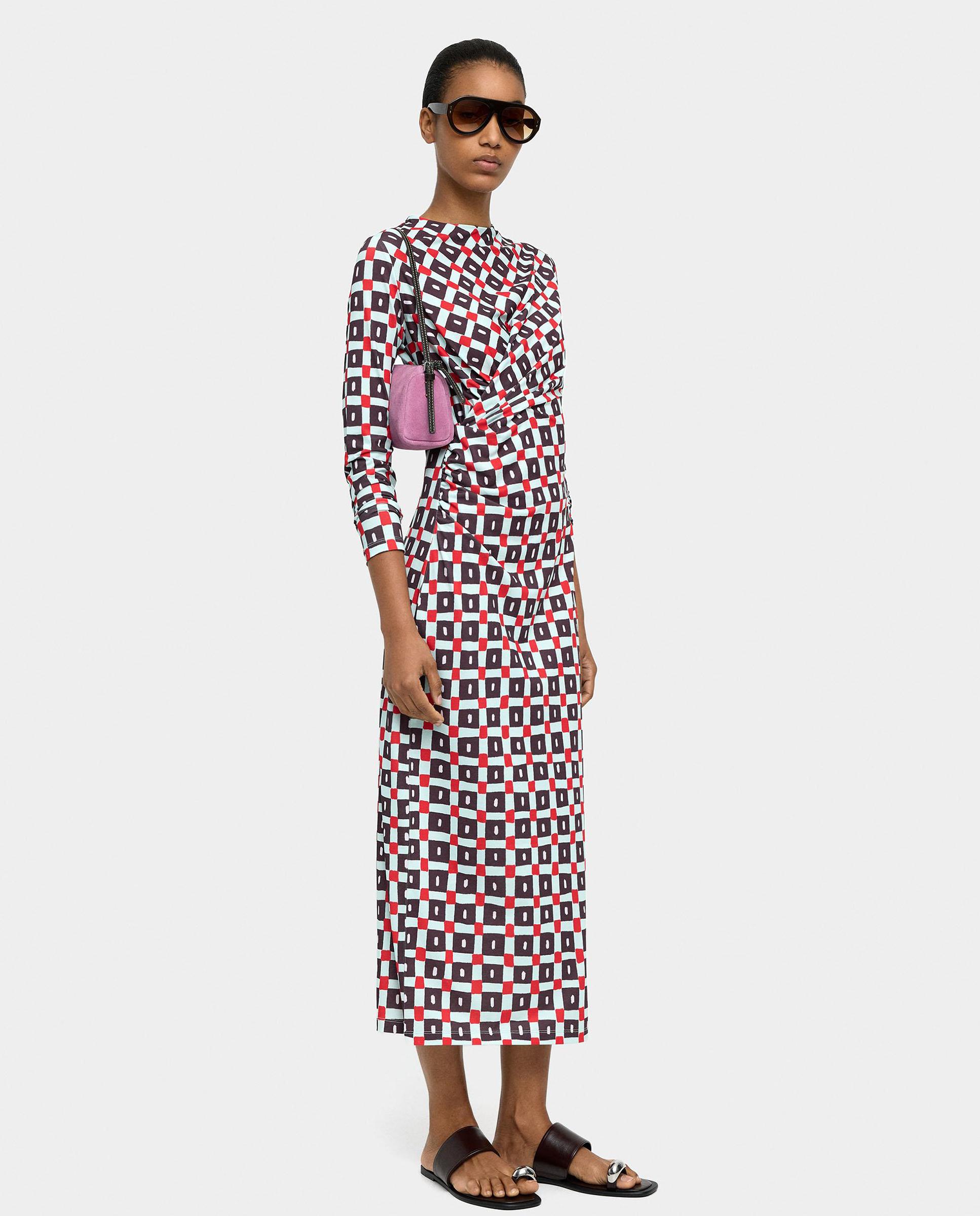 Parfois - Vestido midi de manga larga con estampado geométrico.