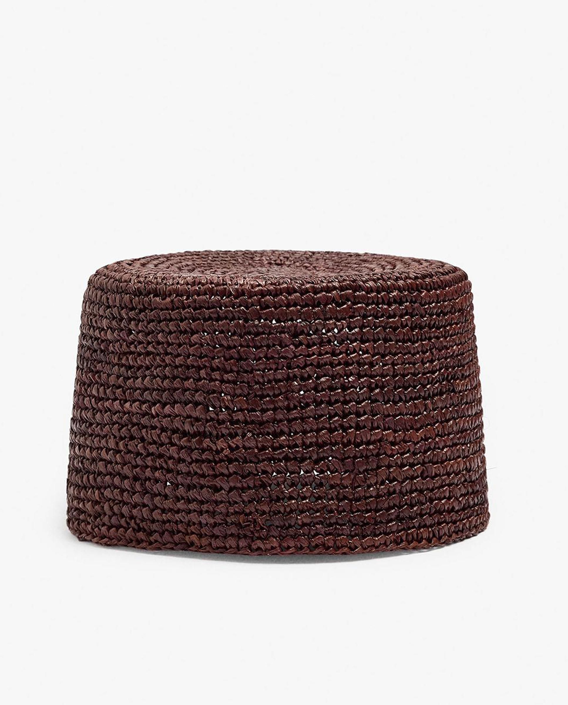 Gorro de mujer 100% rafia en liso - Parfois - Marrón oscuro Marrón oscuro-1