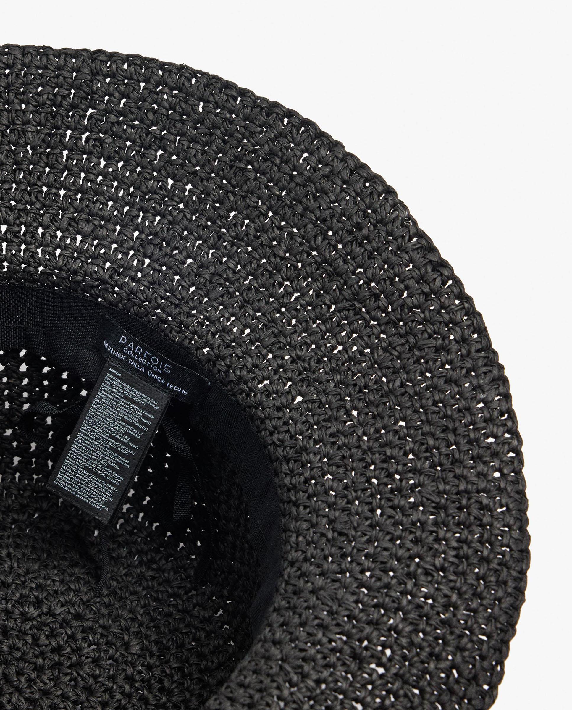 Sombrero de mujer estilo bucket en liso - Parfois - Negro Negro-4