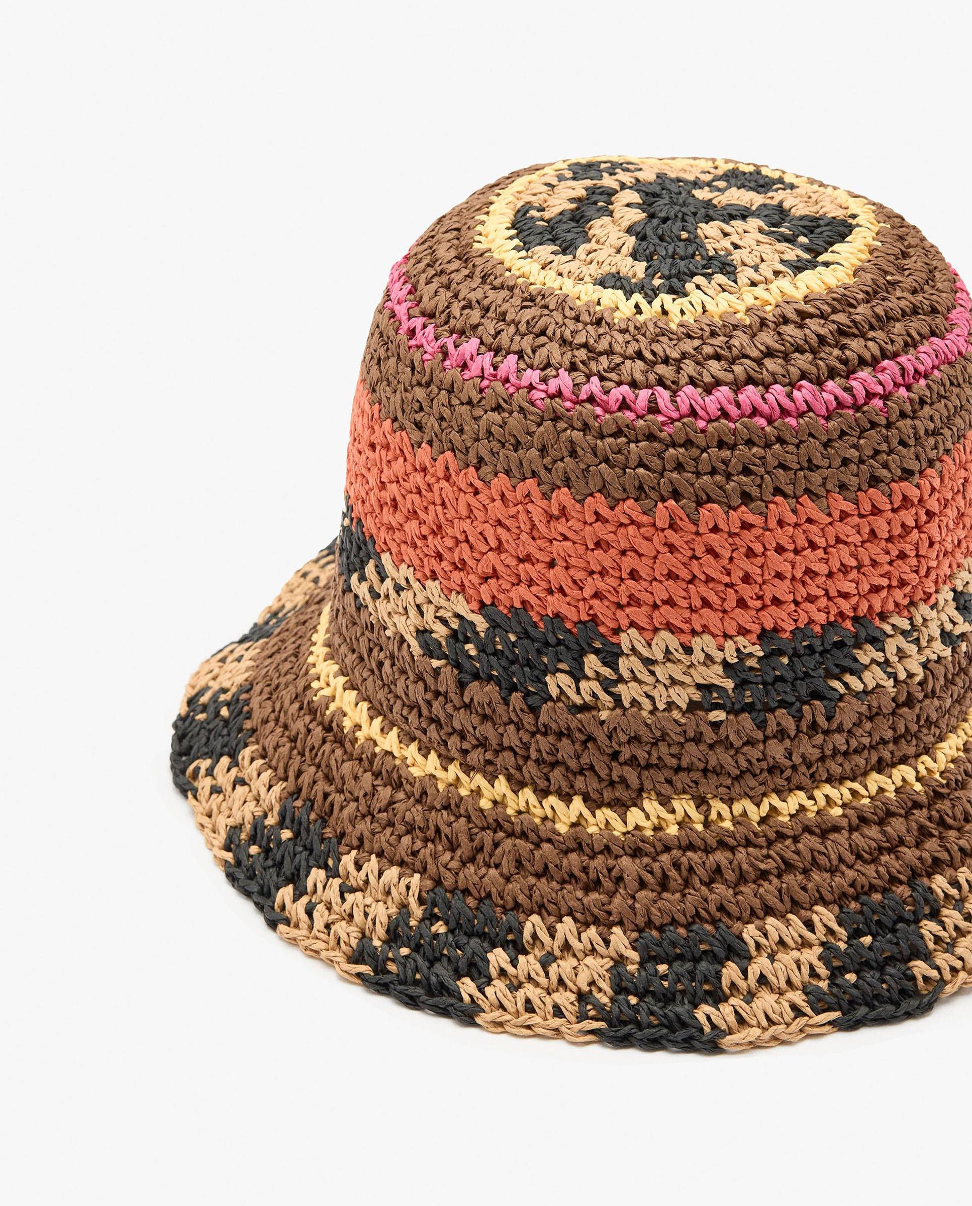 Gorro de mujer estilo bucket de crochet con estampados - Parfois - Multicolor Multicolor-3