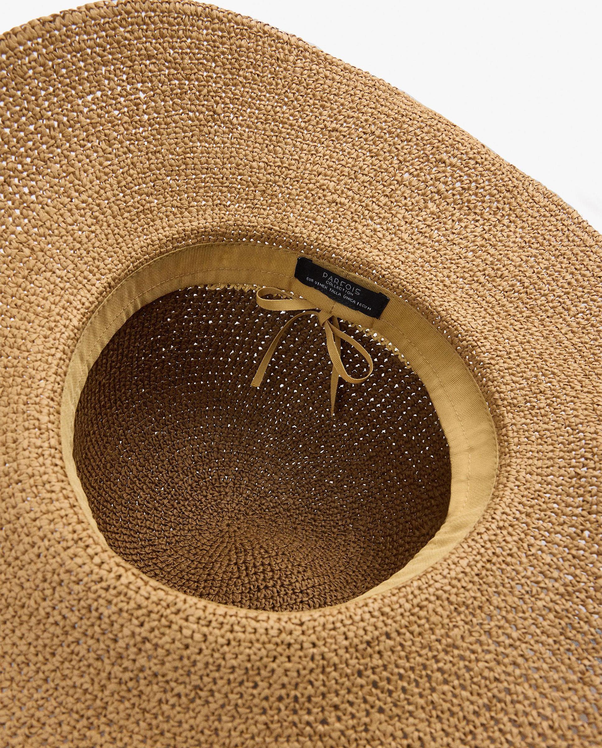 Sombrero de mujer con tira decorativa en liso - Parfois - Camel Camel-4
