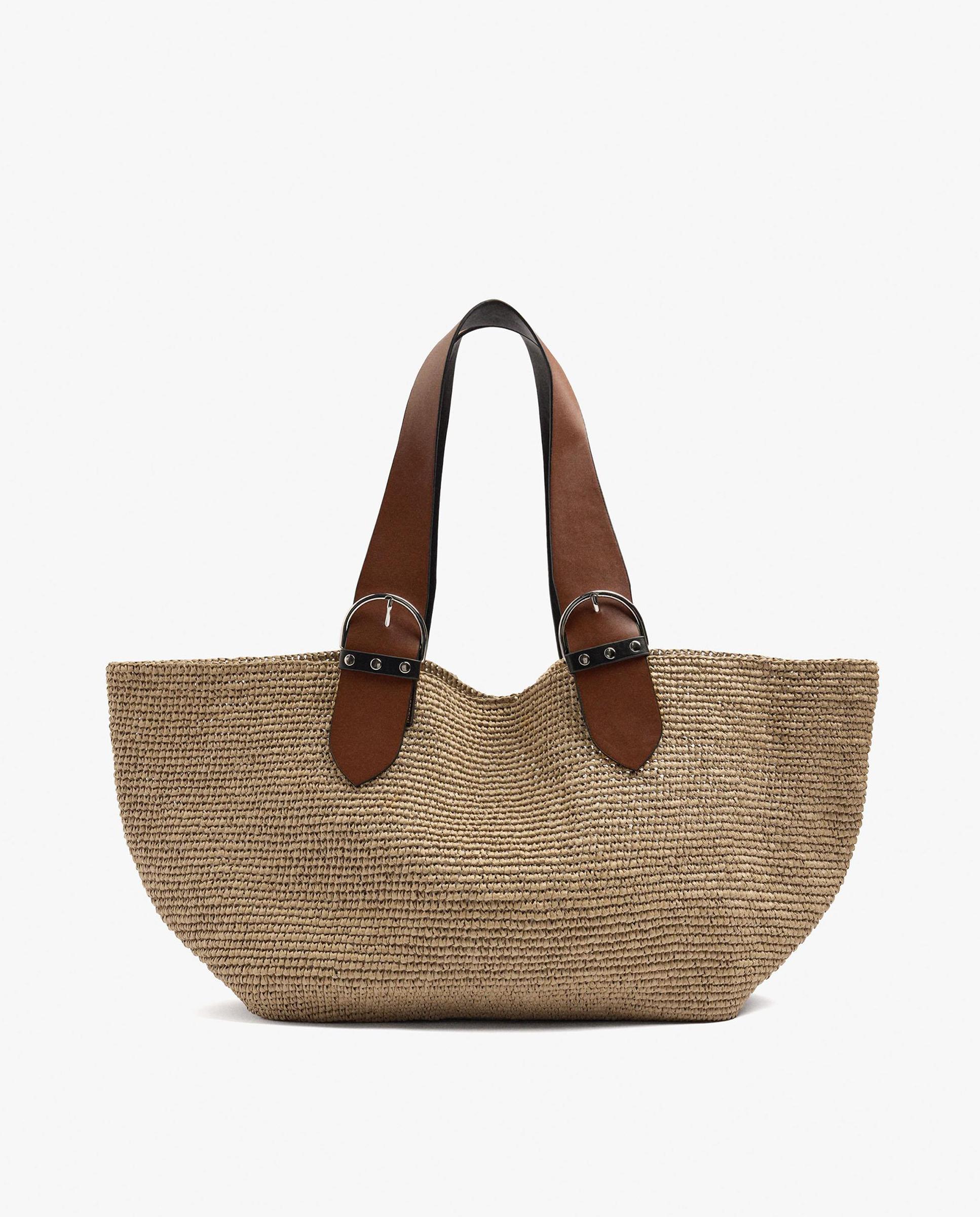 Shopper grande con cierre de imán en liso - Parfois - Natural Natural-1