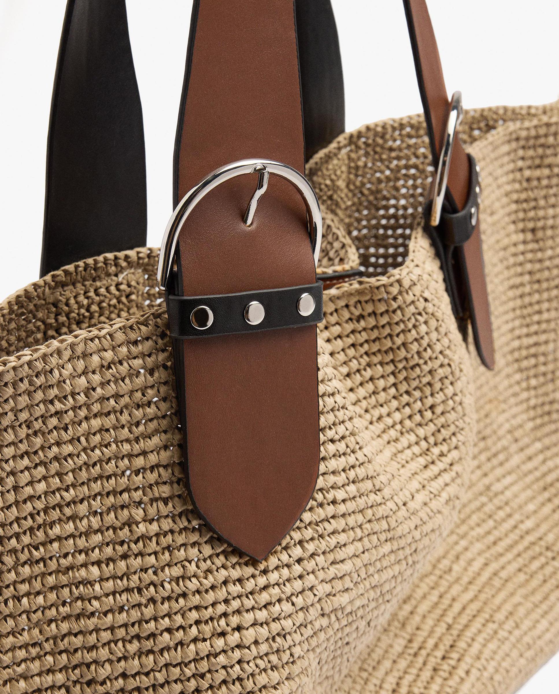 Shopper grande con cierre de imán en liso - Parfois - Natural Natural-2
