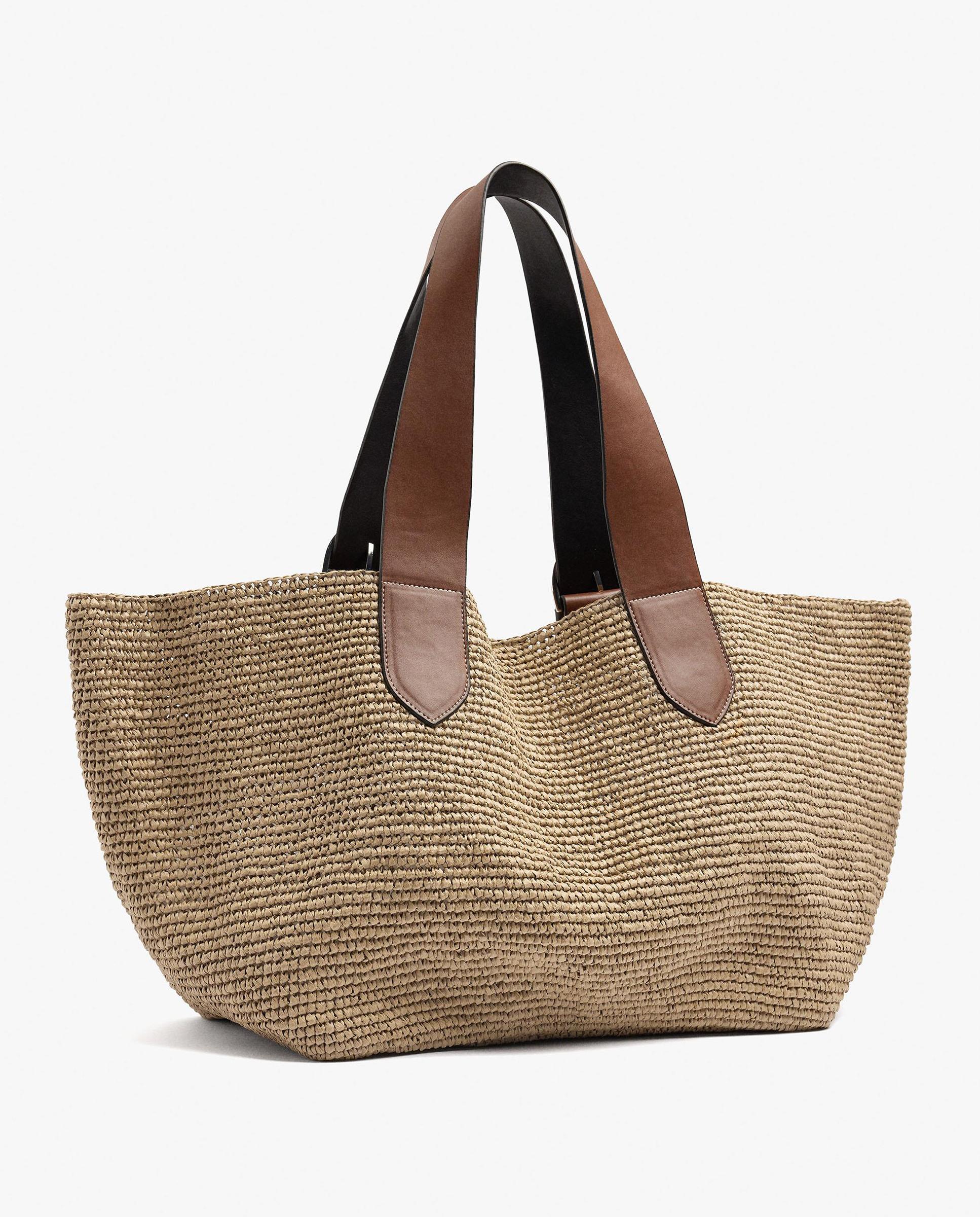 Shopper grande con cierre de imán en liso - Parfois - Natural Natural-4