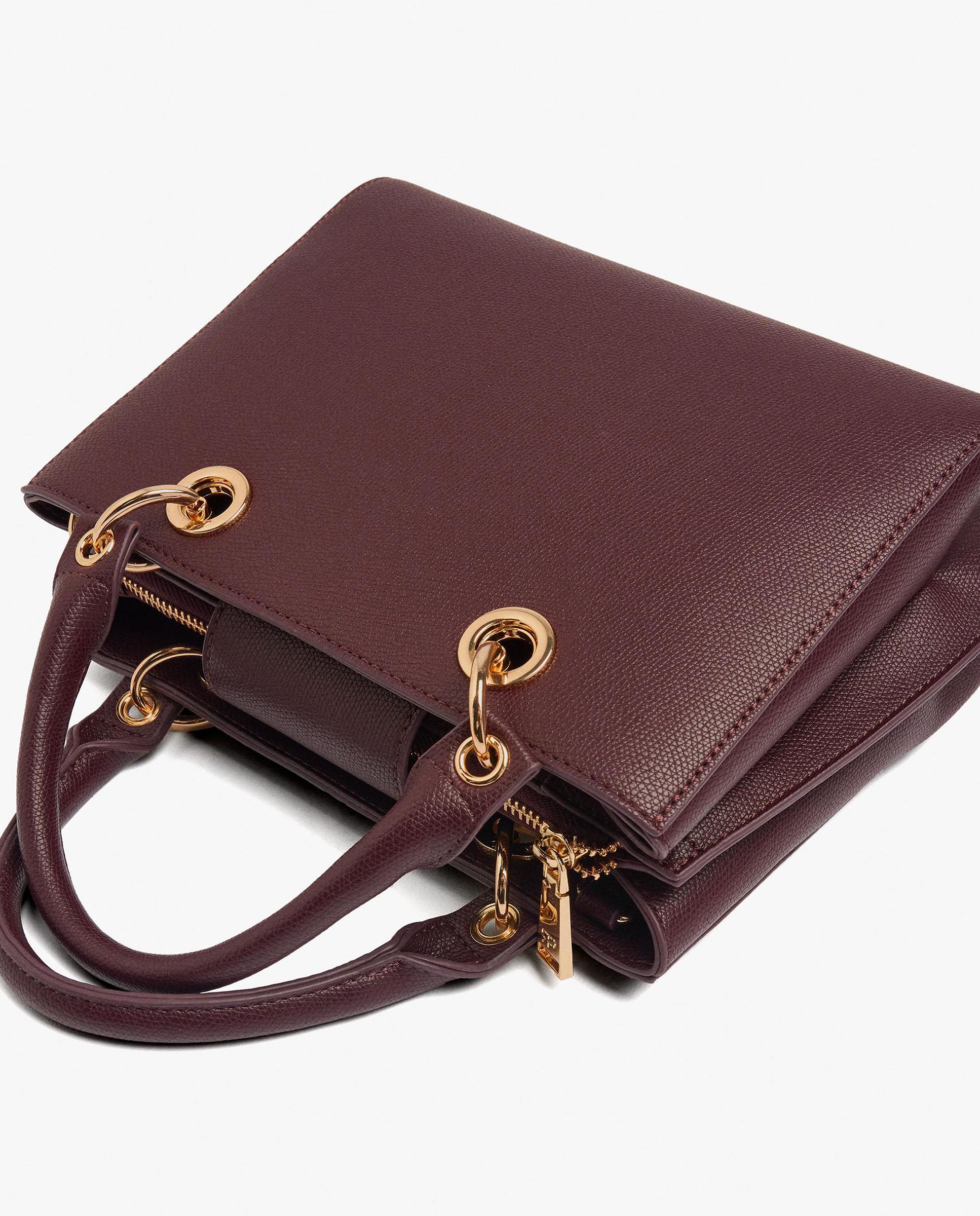 Bolso de mano estilo tote convertible a bandolera con cierre de cremallera en liso - Parfois - Burdeos Burdeos-3