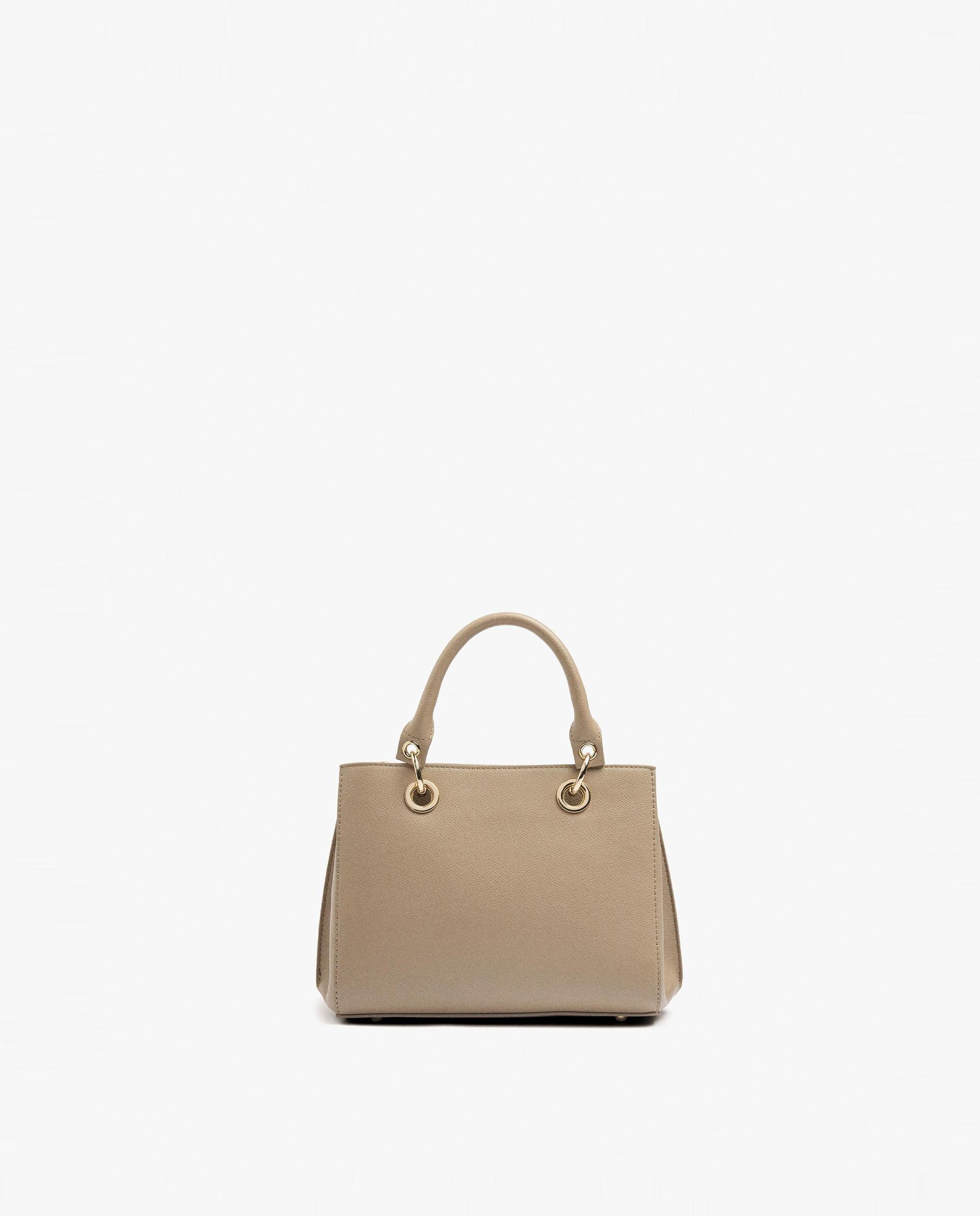 Bolso de mano estilo tote convertible a bandolera con cierre de cremallera en liso - Parfois - Topo Topo-1