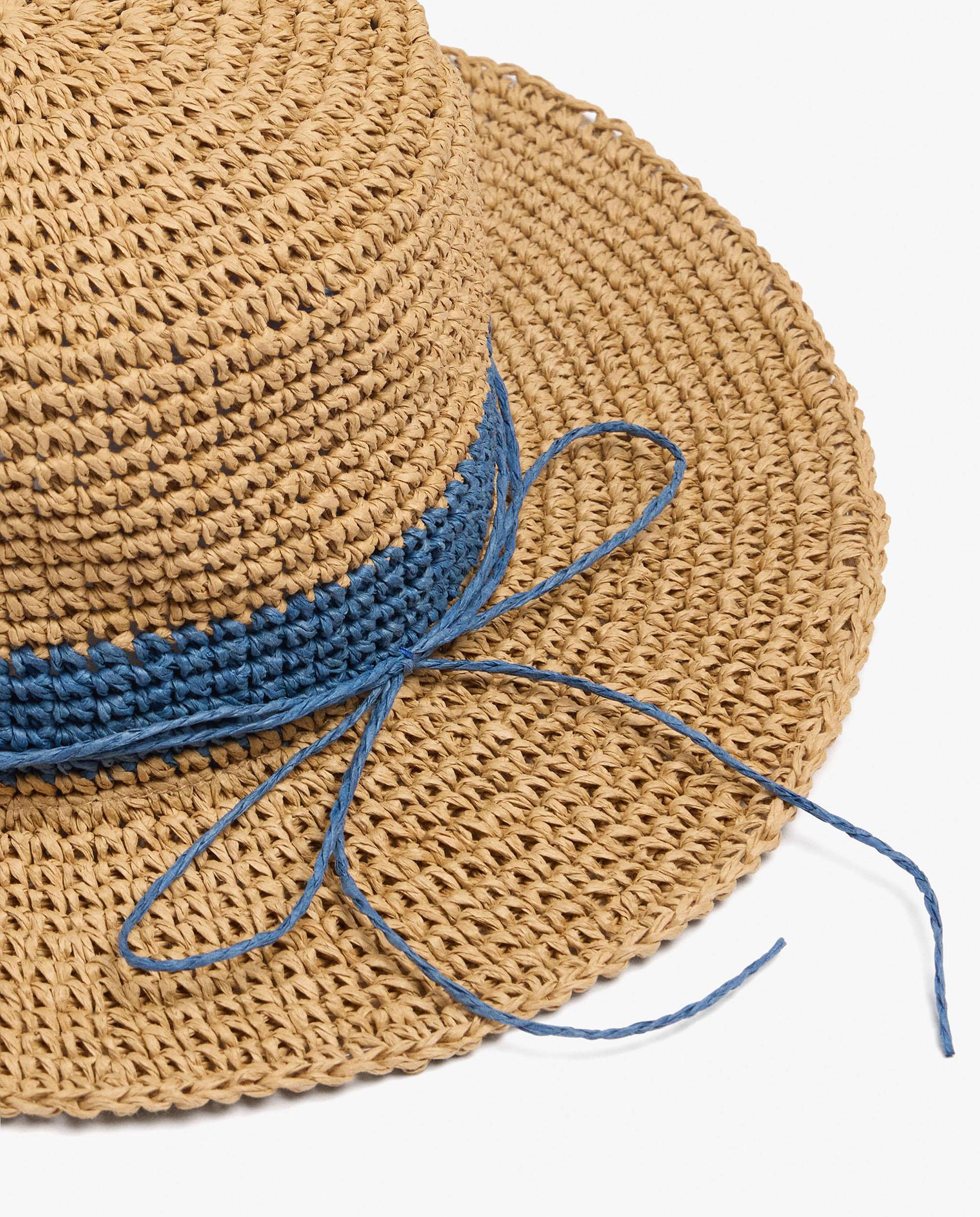 Sombrero de mujer con tira de detalle a contraste en liso - Parfois - Natural Natural-3