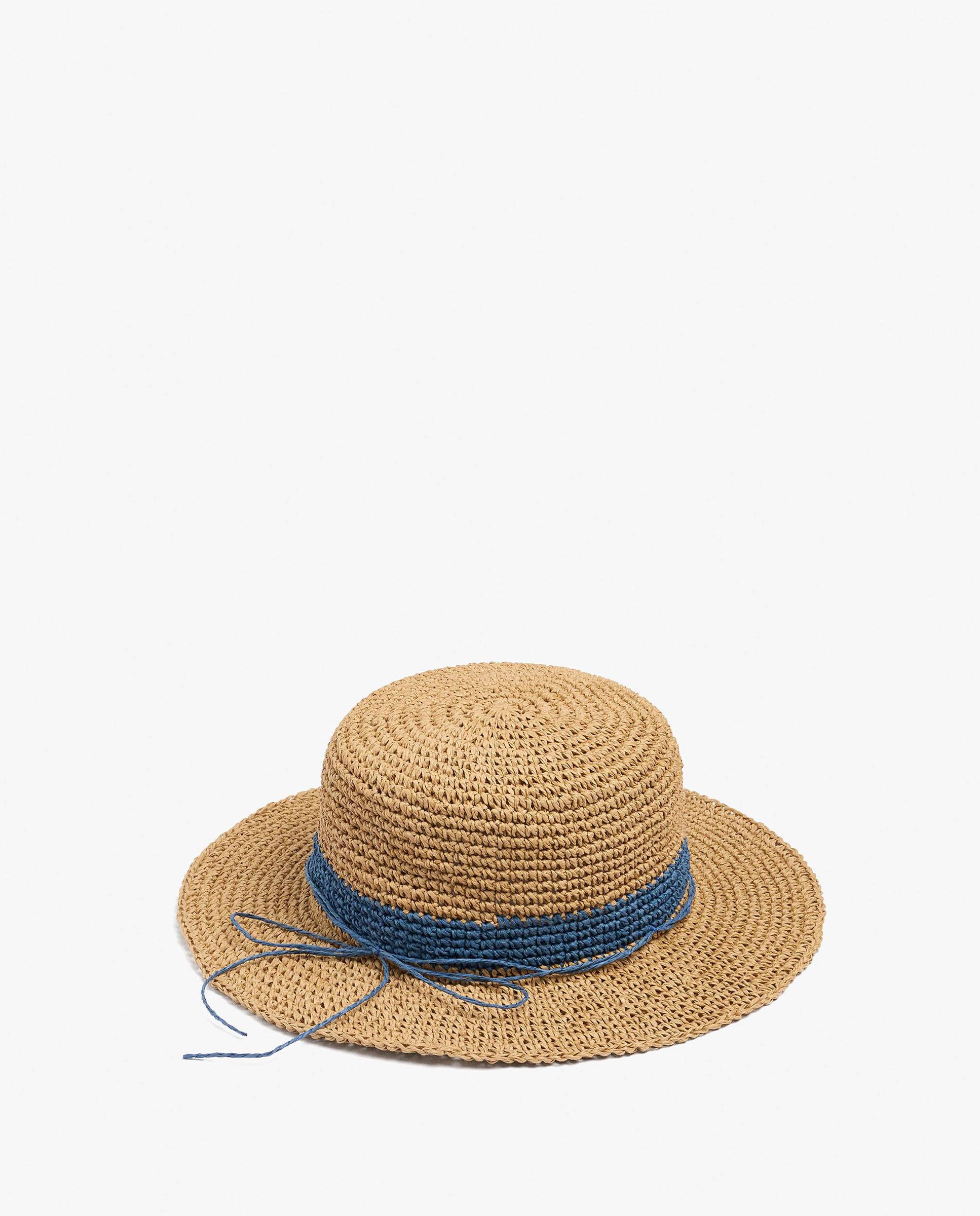 Sombrero de mujer con tira de detalle a contraste en liso - Parfois - Natural Natural-2