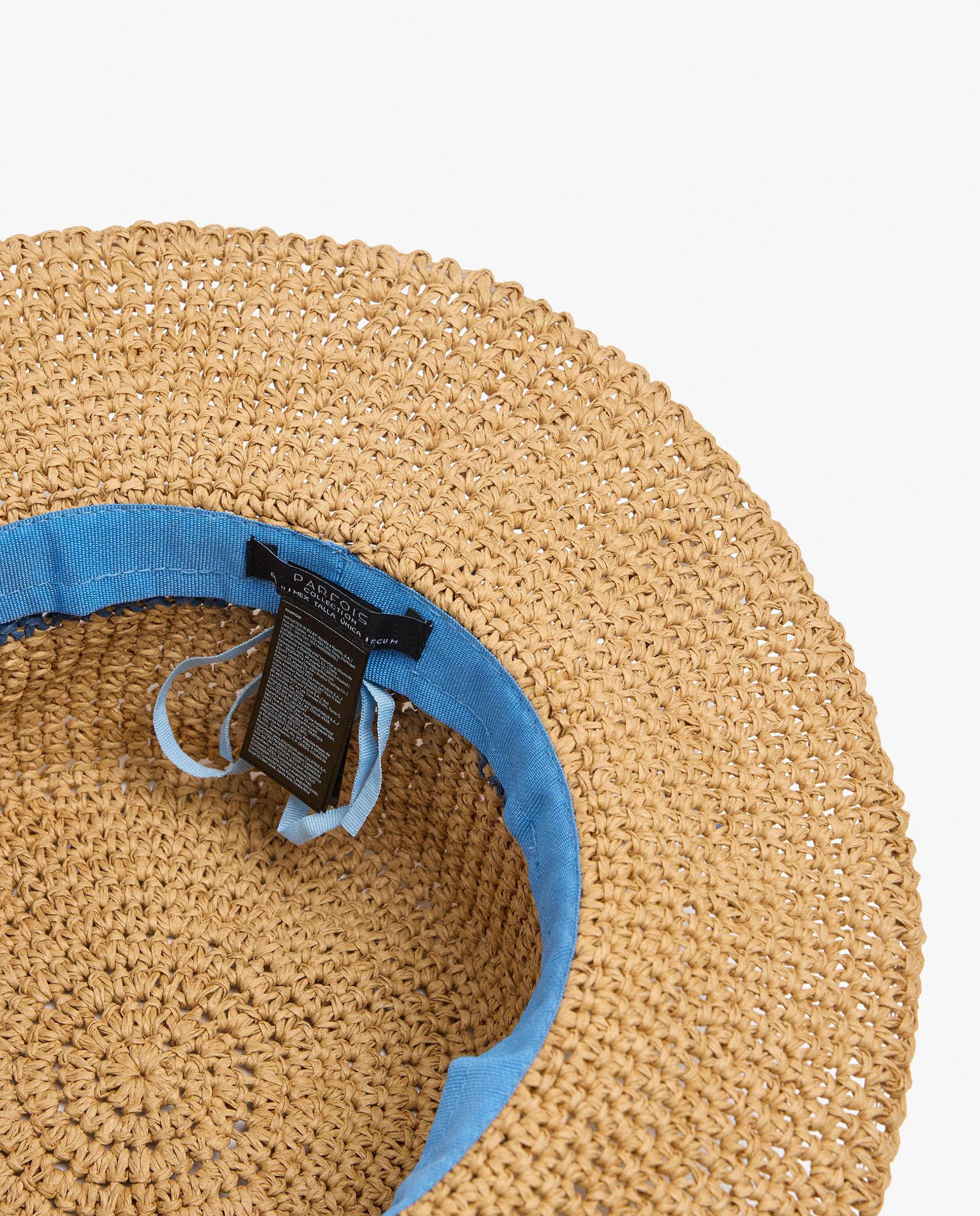 Sombrero de mujer con tira de detalle a contraste en liso - Parfois - Natural Natural-4
