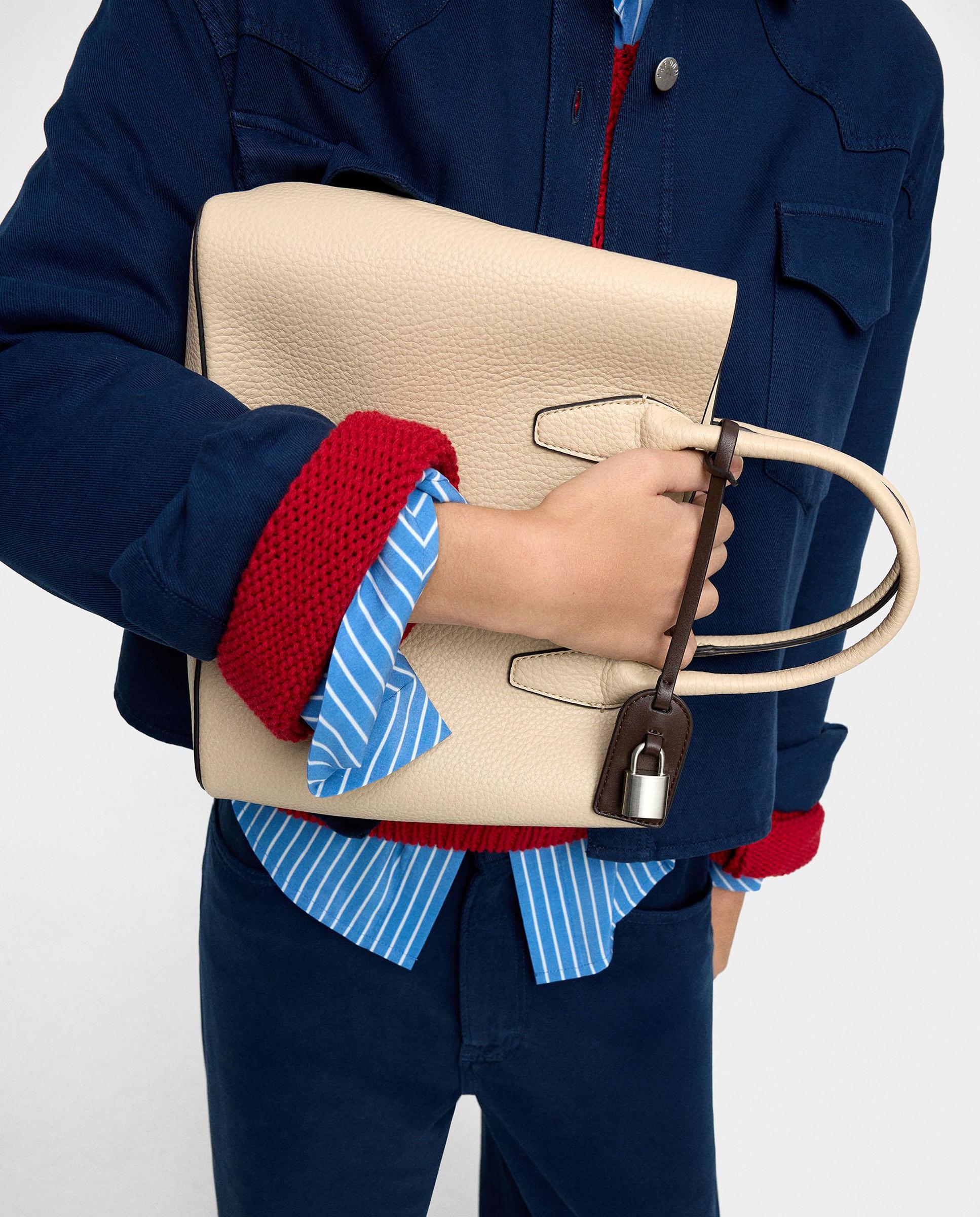 Bolso de mano estilo tote convertible a bandolera con cierre imantado en liso - Parfois - Beige Beige-2