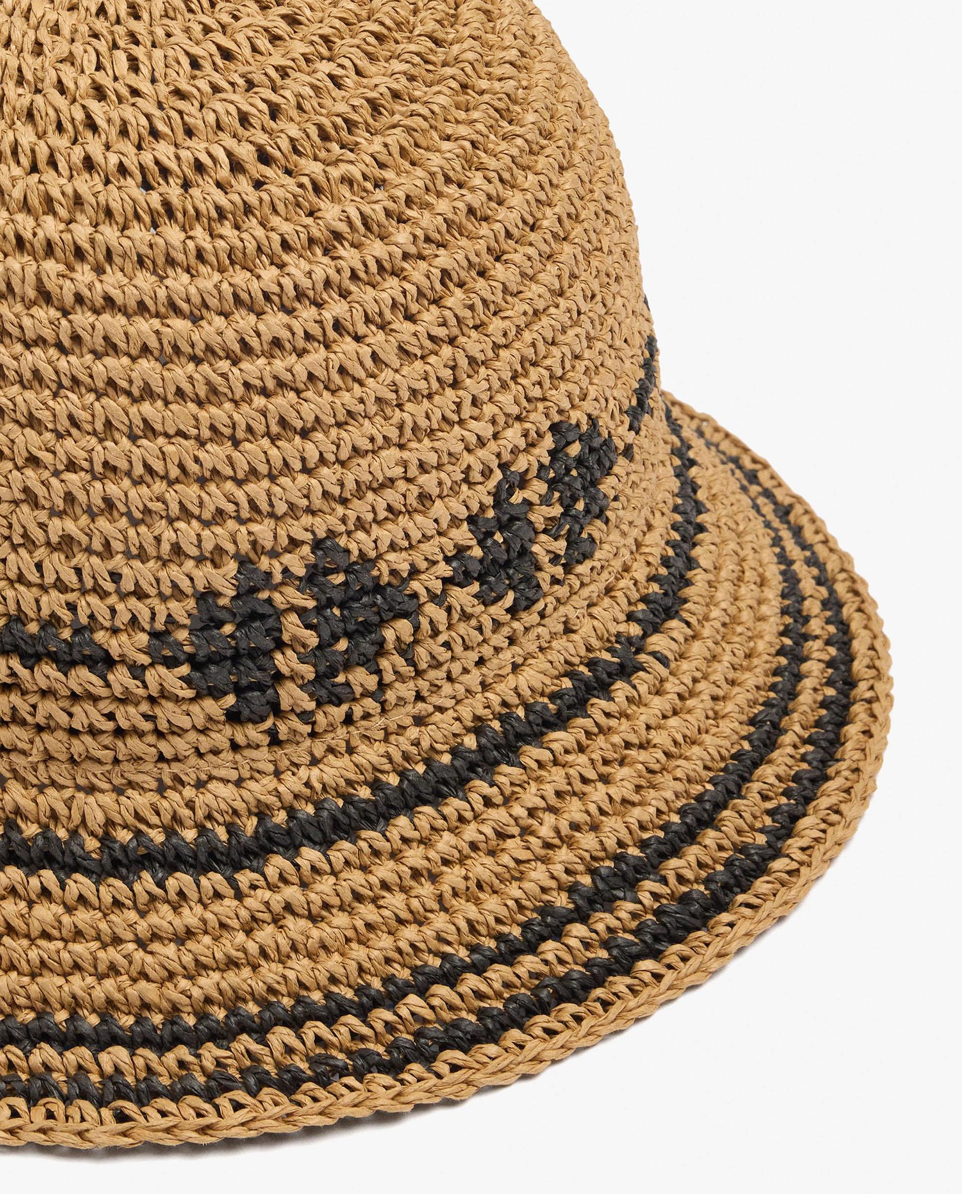 Gorro de mujer estilo bucket con tira decorativa - Parfois - Natural Natural-3