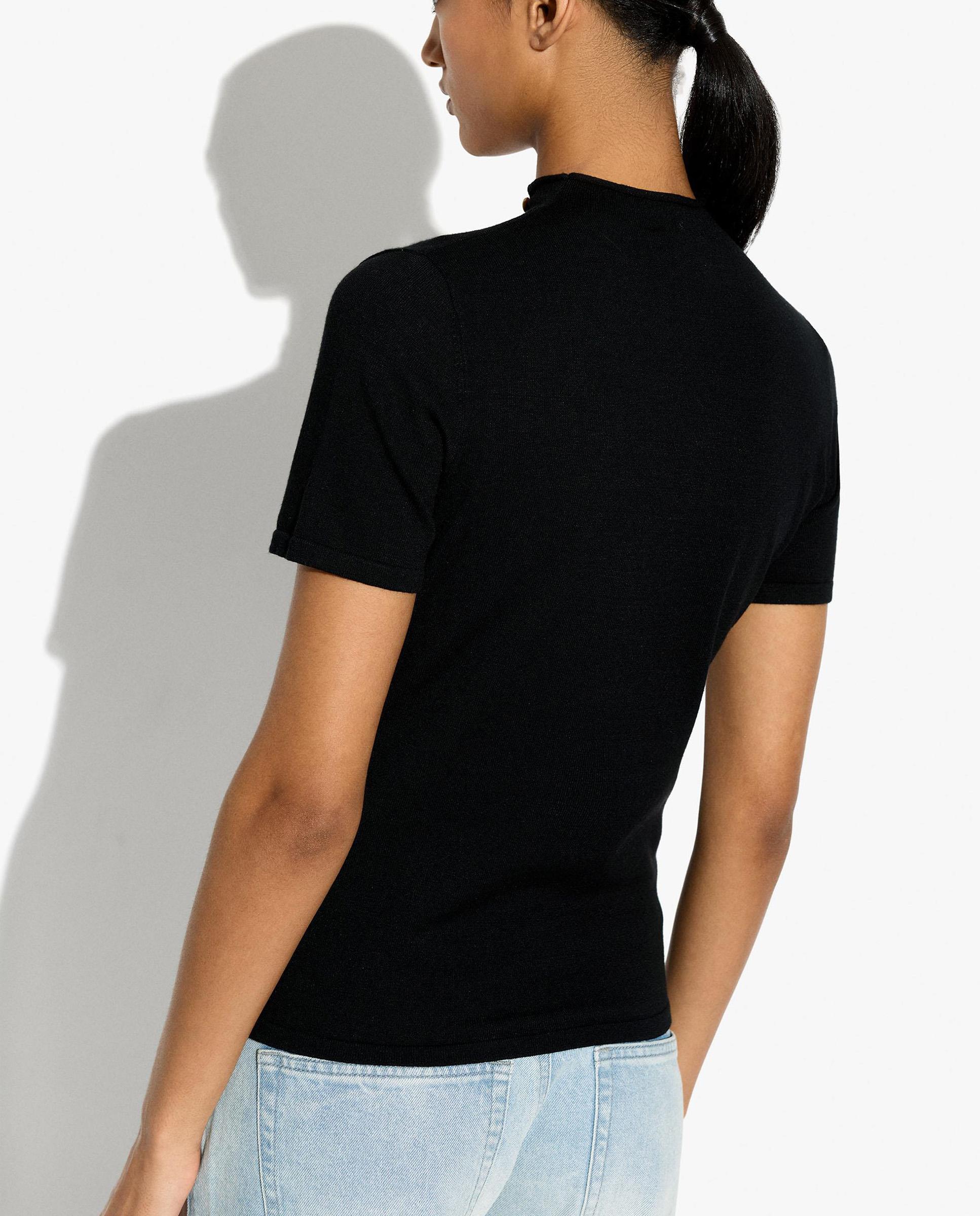Jersey de mujer de punto con cuello alto y detalle de botones - Parfois - Negro Negro-4