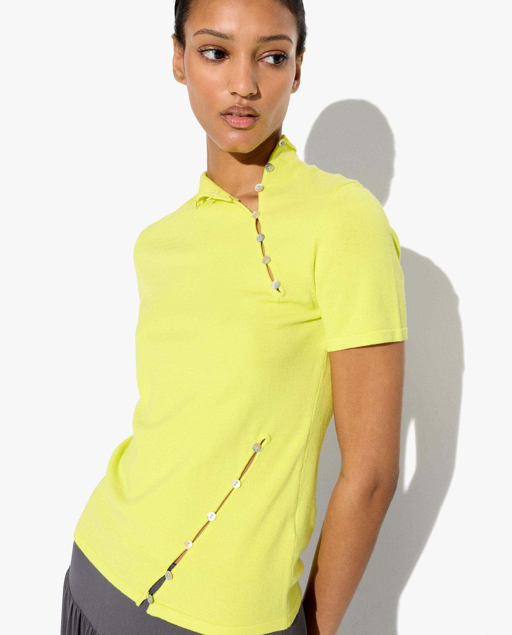 Parfois - Jersey de mujer de punto con cuello alto y botones en diagonal.