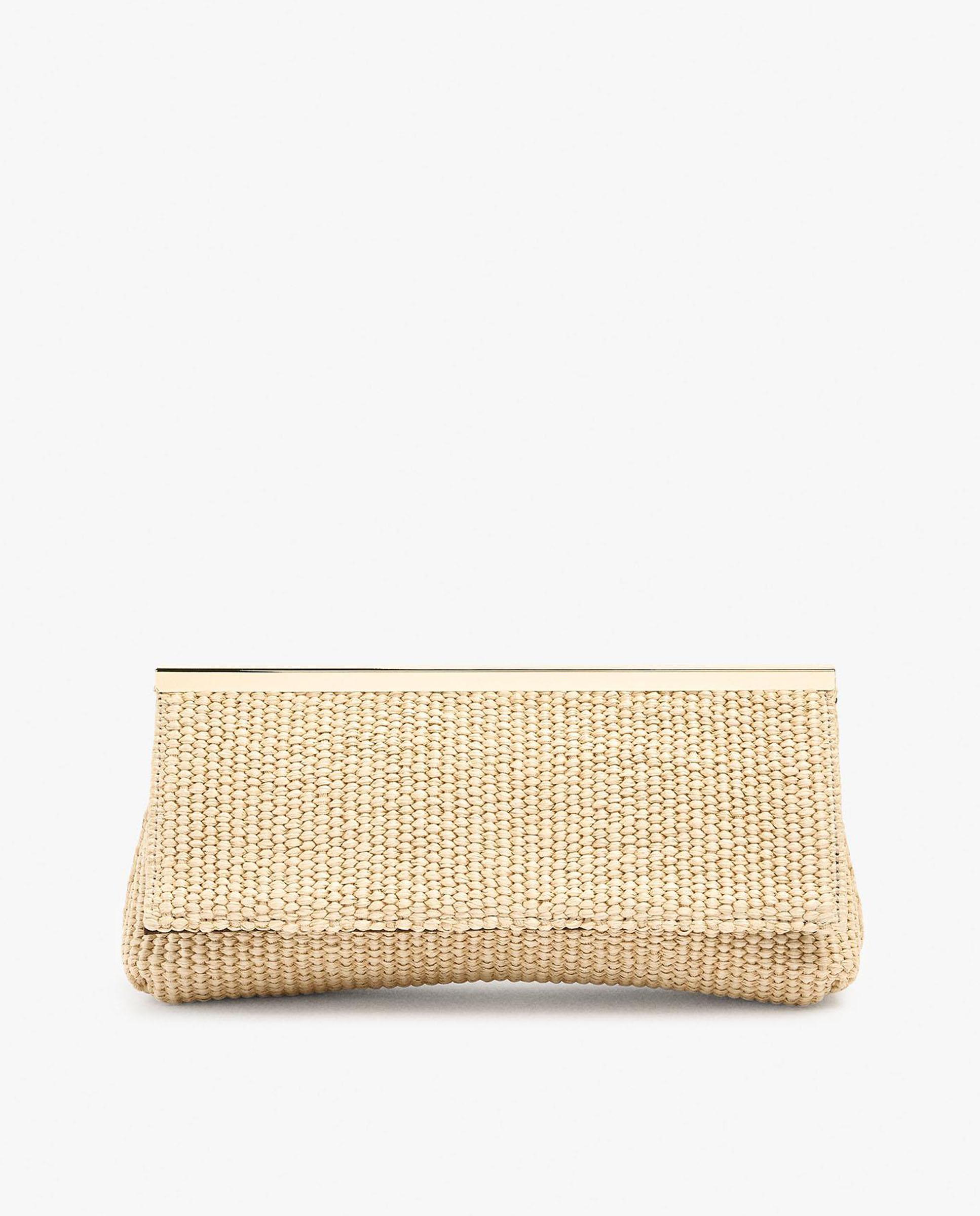 Bolso de fiesta multiposición estilo sobre con cierre imantado en liso - Parfois - Natural Natural-1