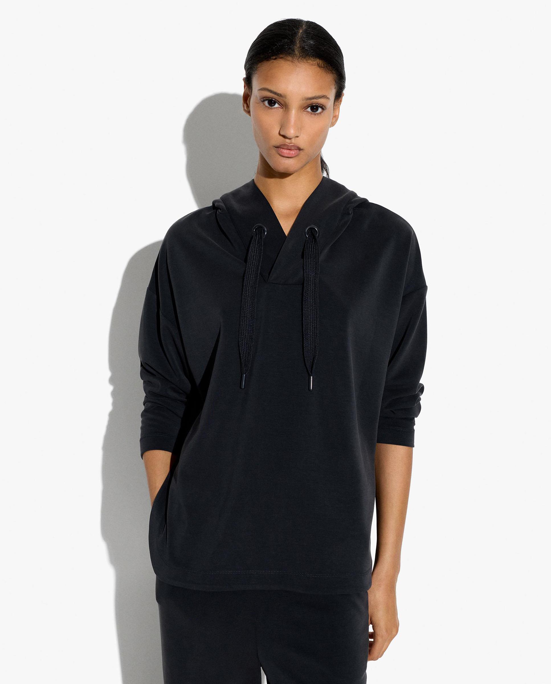 Sudadera de mujer con capucha y cordón ajustable - Parfois - Gris oscuro Gris oscuro-1