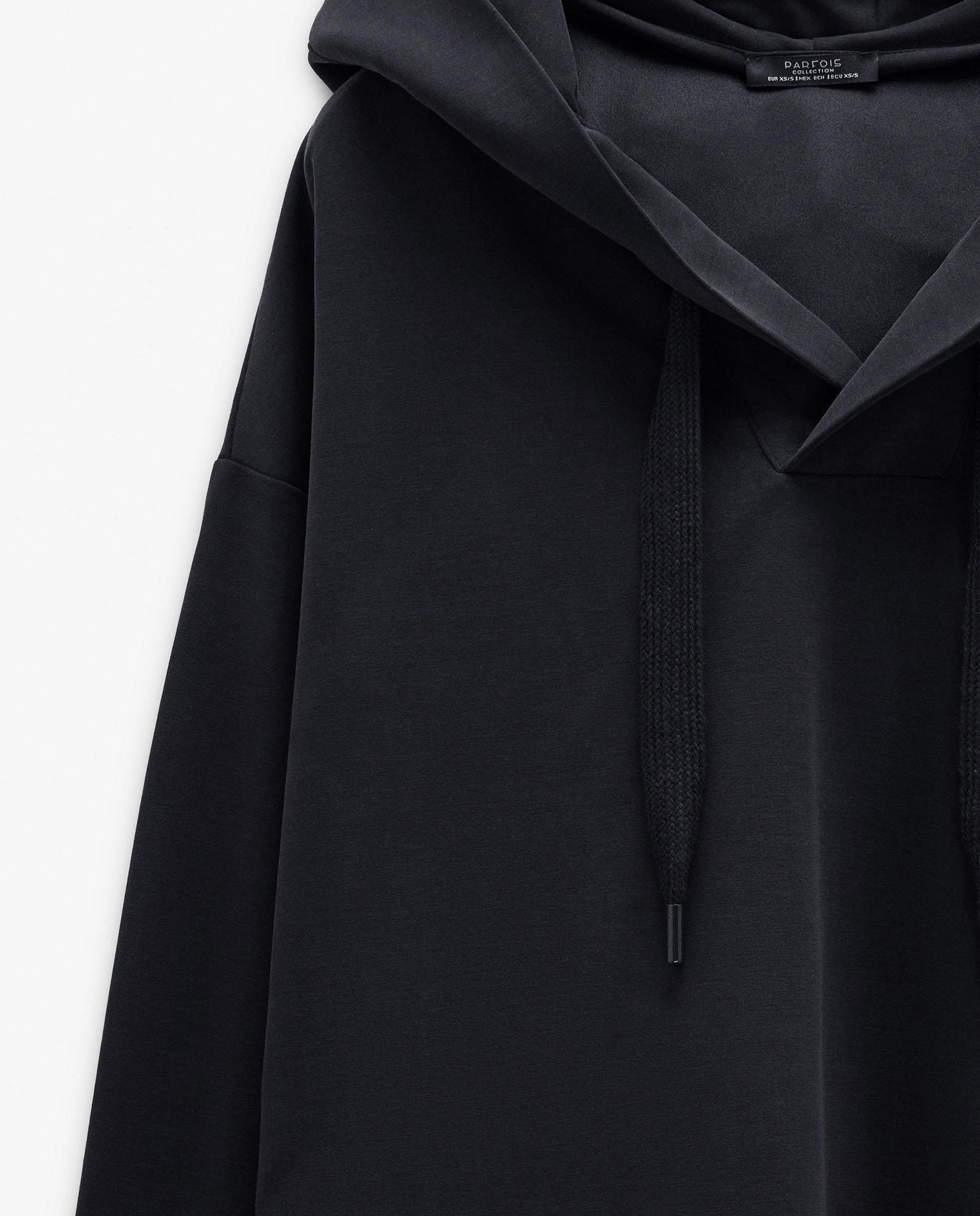 Sudadera de mujer con capucha y cordón ajustable - Parfois - Gris oscuro Gris oscuro-5